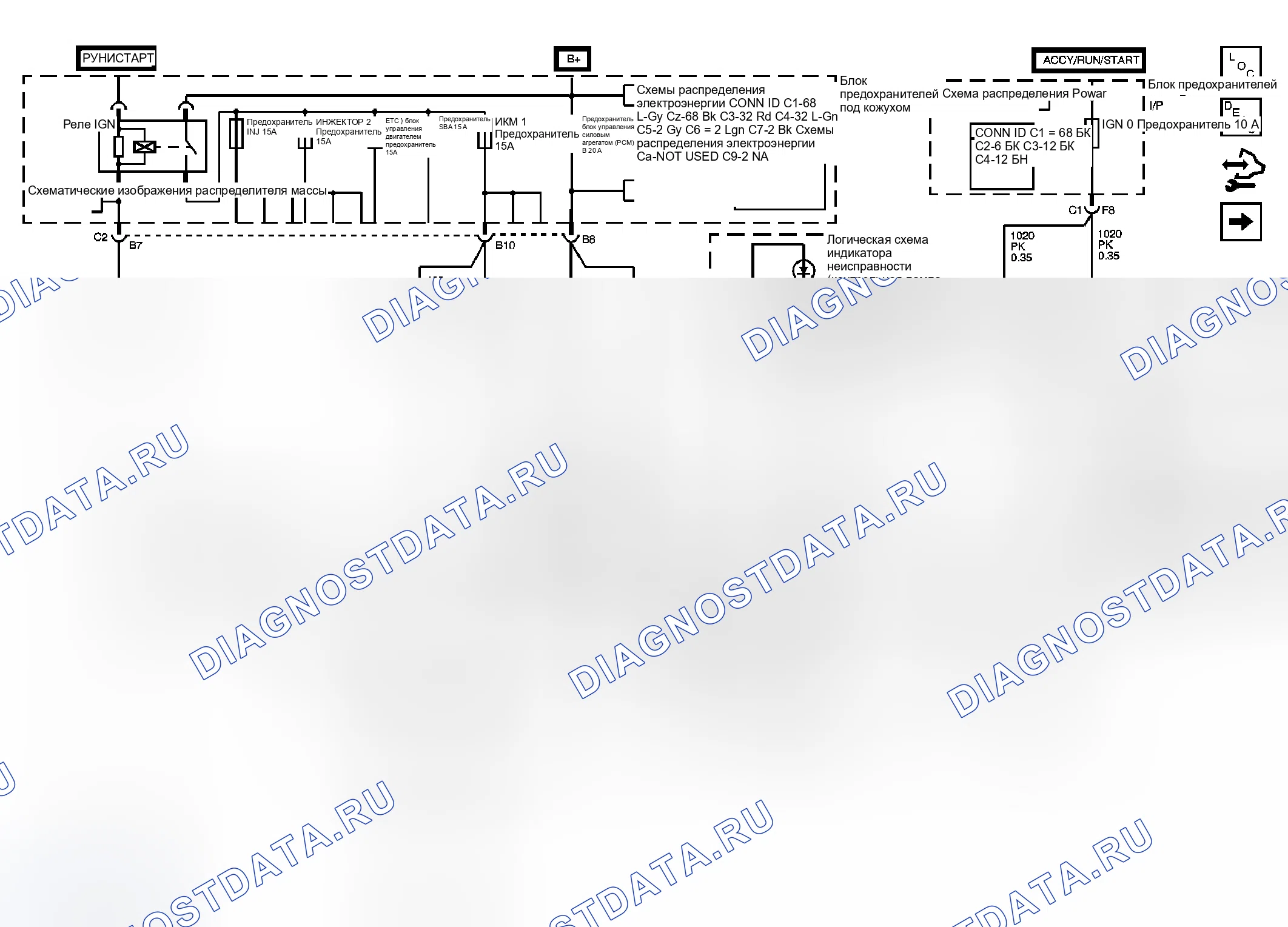 Рис. 2: Схема управления двигателем. Chevrolet Cab & Chassis Silverado 3500 