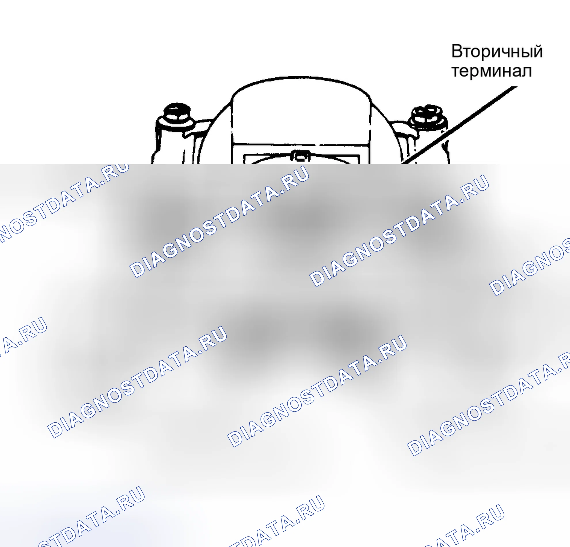 Рис. 21: Точки проверки сопротивления катушки зажигания. Первичные провода катушки должны быть удалены для тестирования.. Chevrolet Suburban C10 