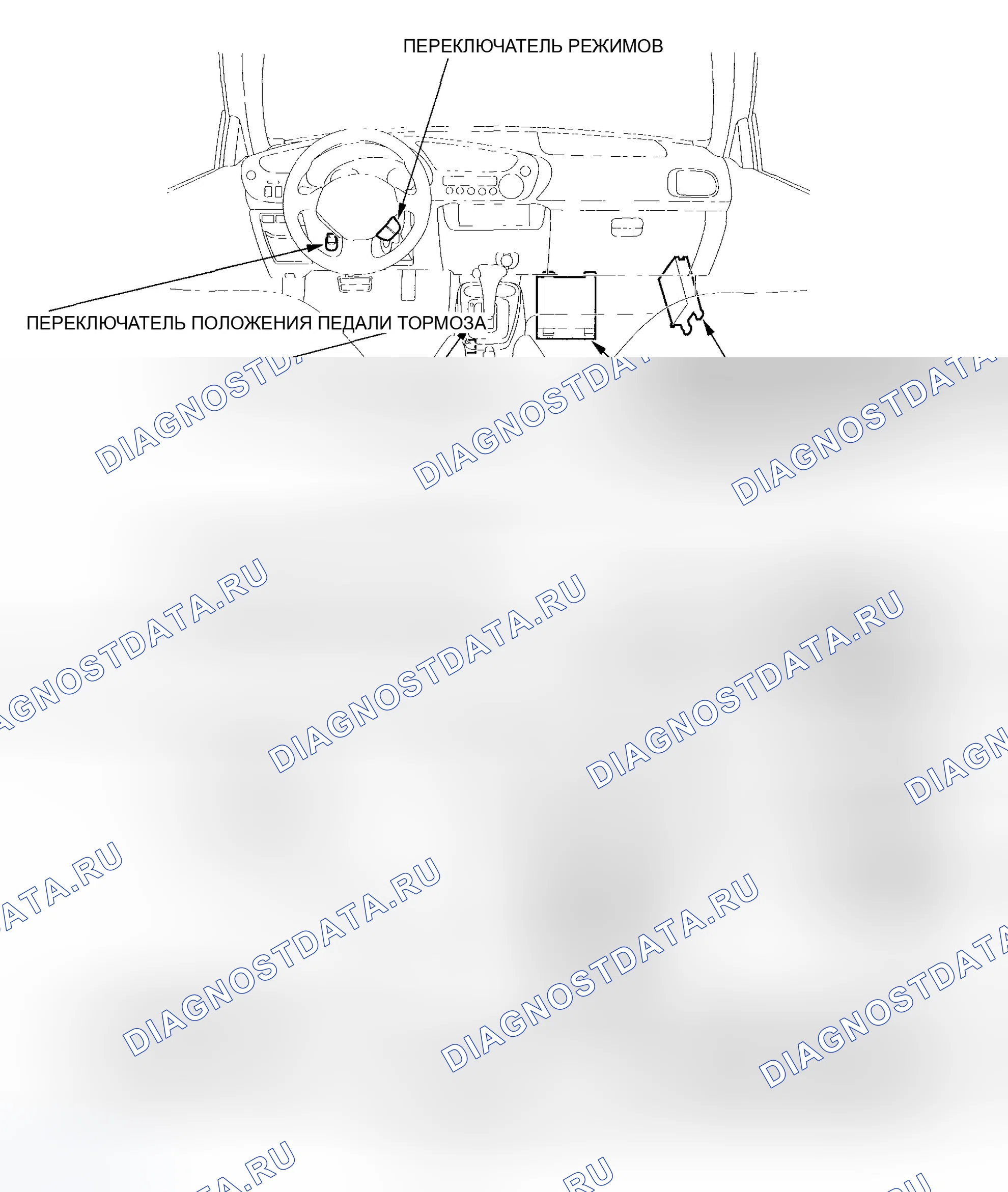 Рис. 464: Расположение электронных элементов управления. Honda Insight ZE1