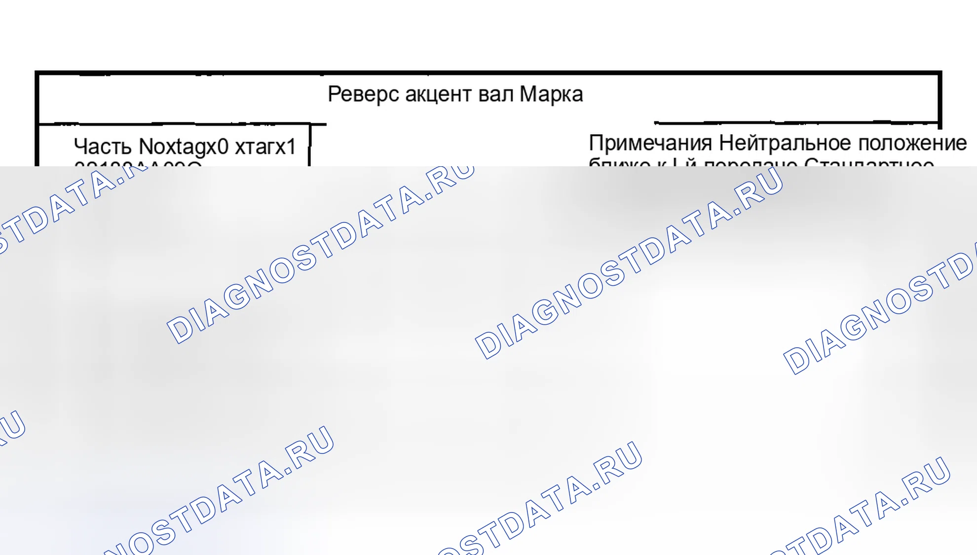 Рис. 3: Диаграмма обратного акцентного вала. Subaru Outback BH
