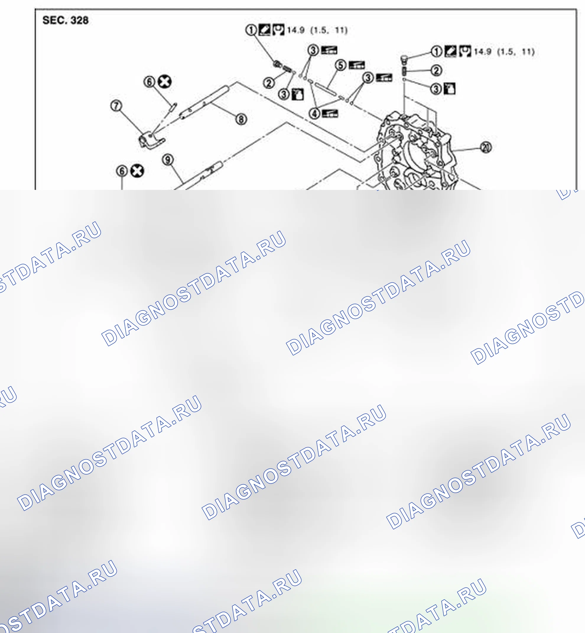 Рис. 9: ВИЛКА ПЕРЕКЛЮЧЕНИЯ ПЕРЕДАЧ И ШТОК ВИЛКИ. Honda MDX I