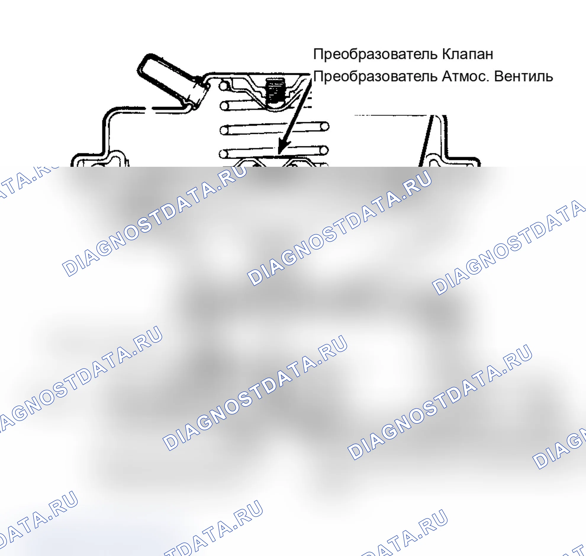 Рис. 57: Встроенный датчик противодавления и клапан рециркуляция отработавших газов Клапан не может быть открыт вакуумом до тех пор, пока выпускное отверстие не будет закрыто противодавлением выхлопных газов.. Ford Cab & Chassis Ranger 