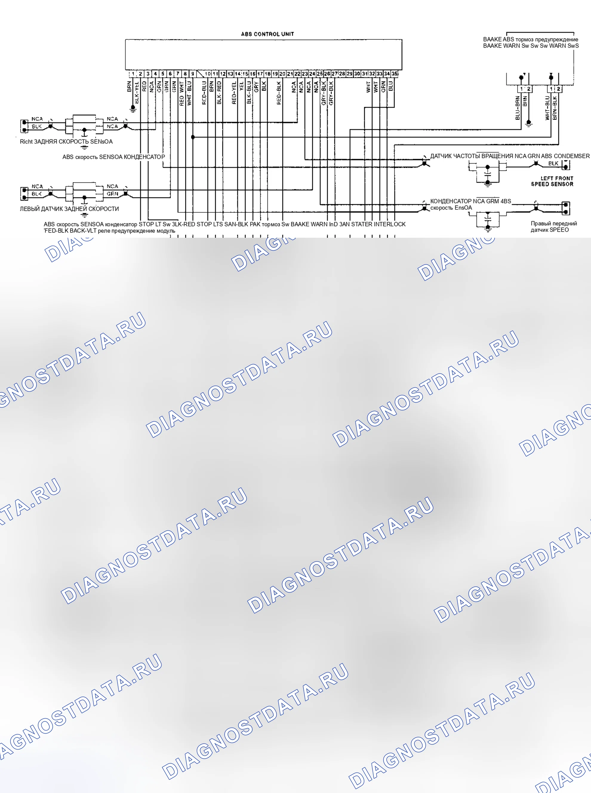 Рис. 4: электросхема ABS Passat (1990-91). Volkswagen Corrado I