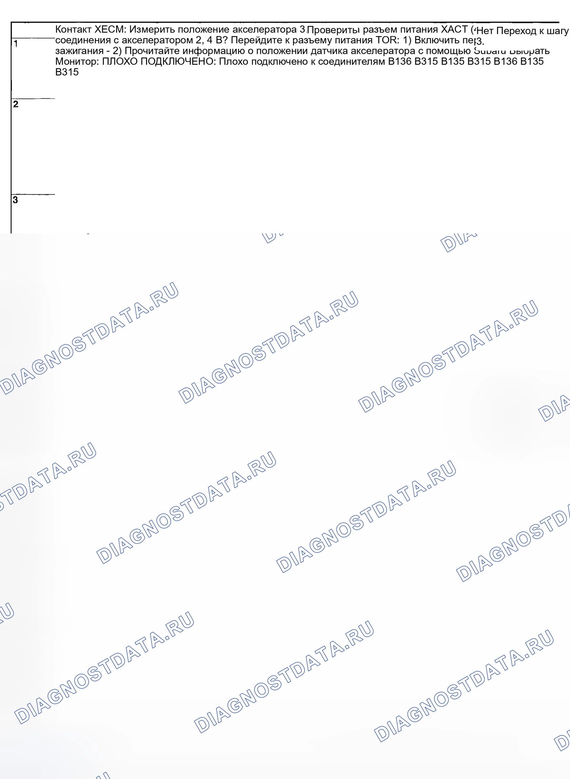 Рис. 1125: ДИАГНОСТИЧЕСКАЯ ПРОЦЕДУРА. Subaru Legacy BL/BP