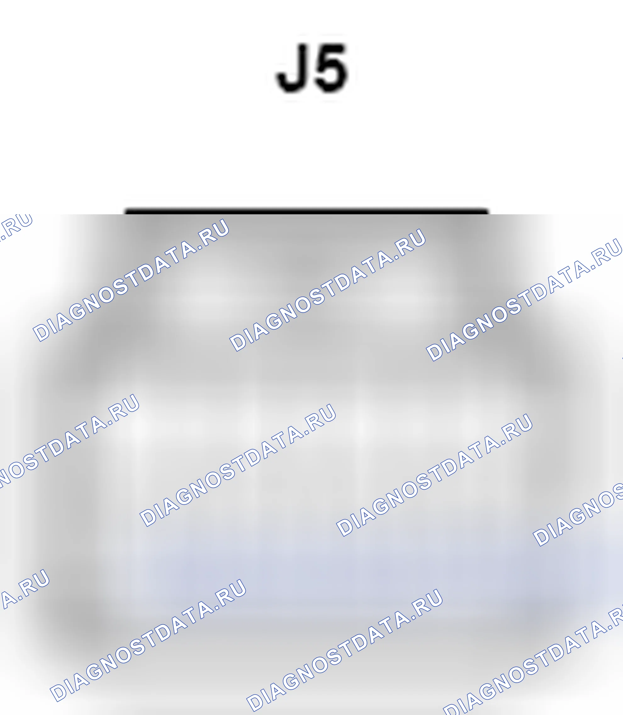 Рис. 1391: Вид с торца разъема дверного замка в сборе (задний правый) (J5). Toyota Camry XV40 рестайлинг