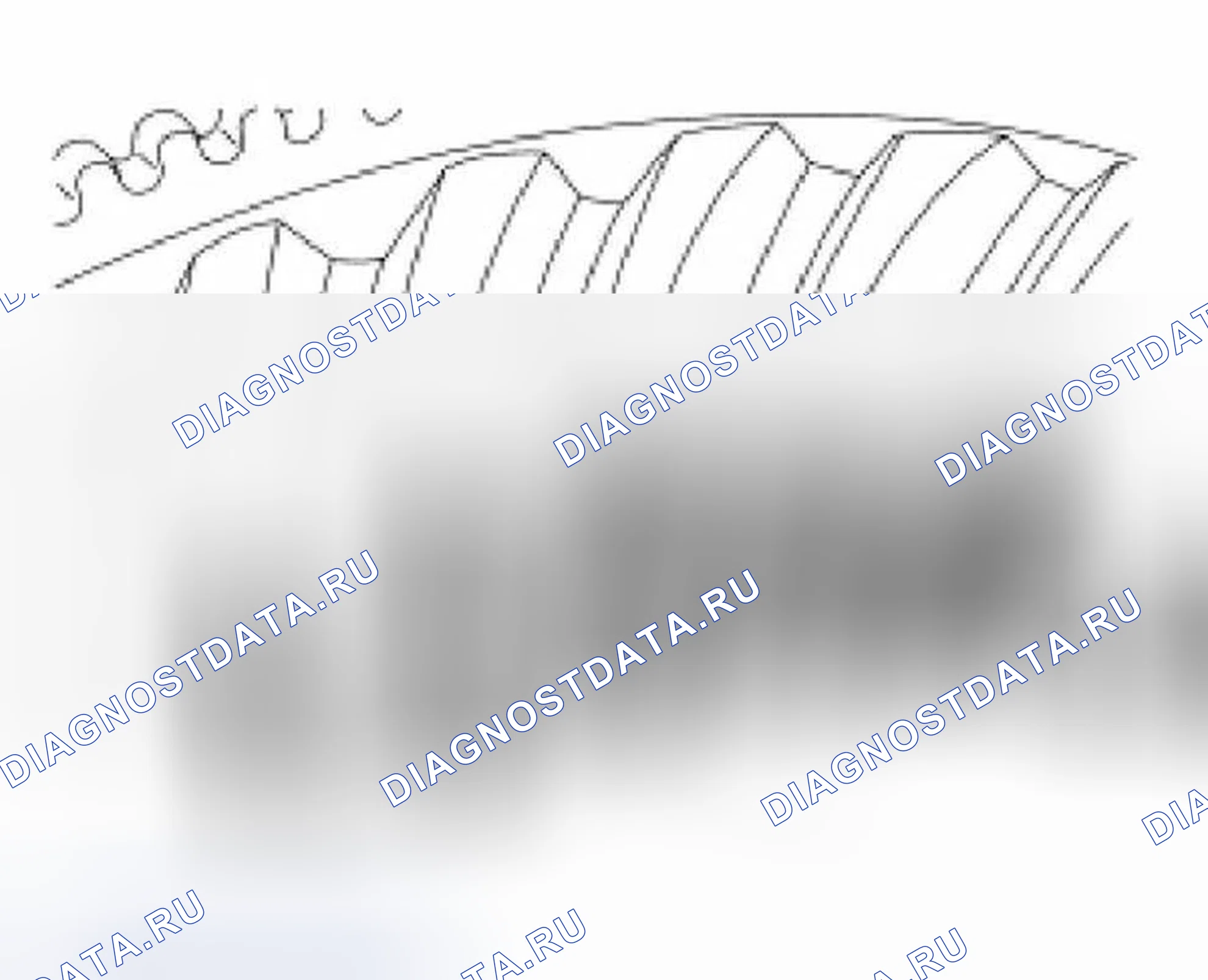 Рис. 1019: Толстый контактный рисунок, который контактирует с зубом по направлению к носку. Ford Pickup F150 