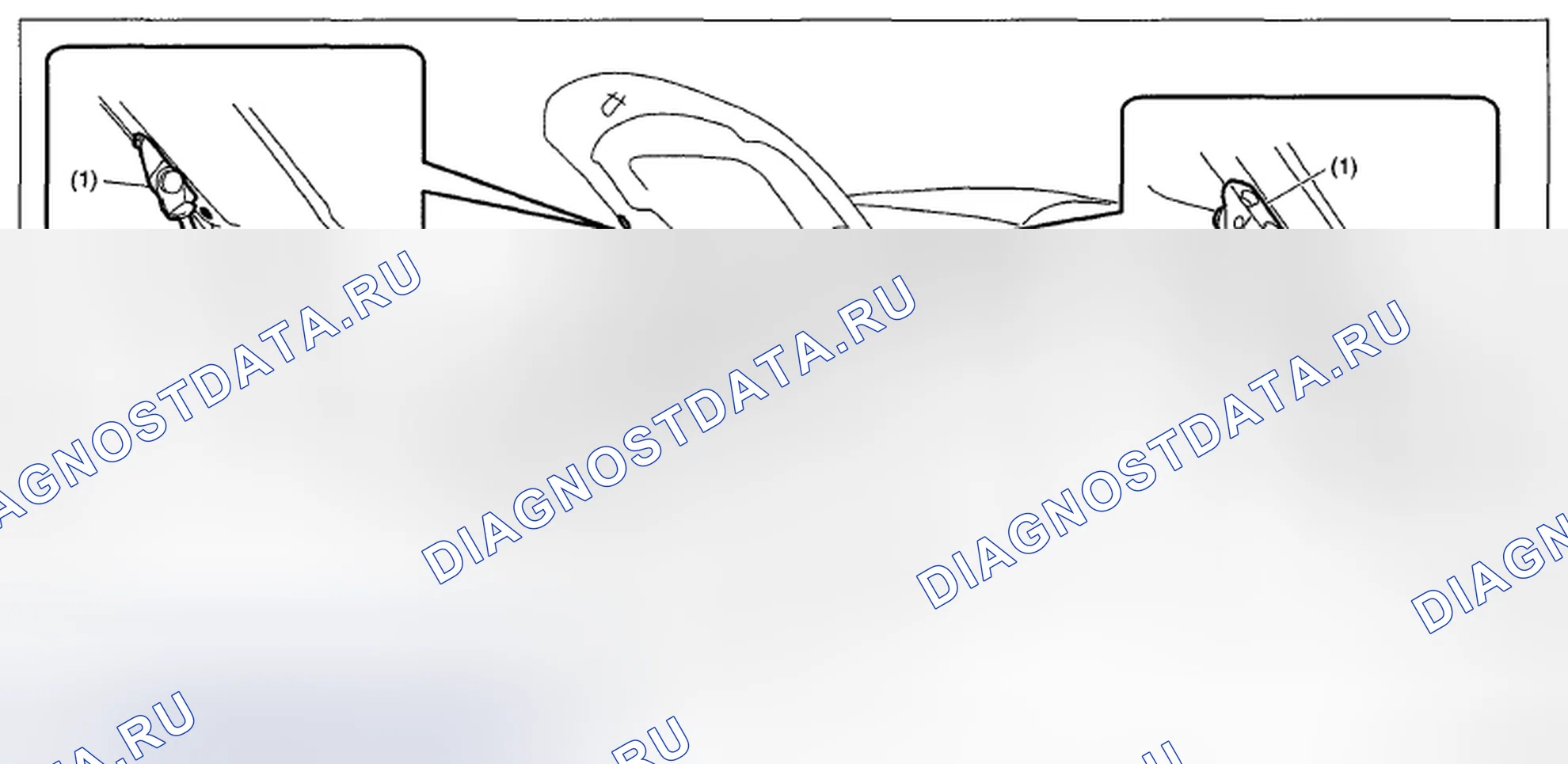 Рис. 166: ПОЛОЖЕНИЕ ЗАСЛОНКИ ПЕРЕДНЕГО КАПОТА. Subaru Impreza GH