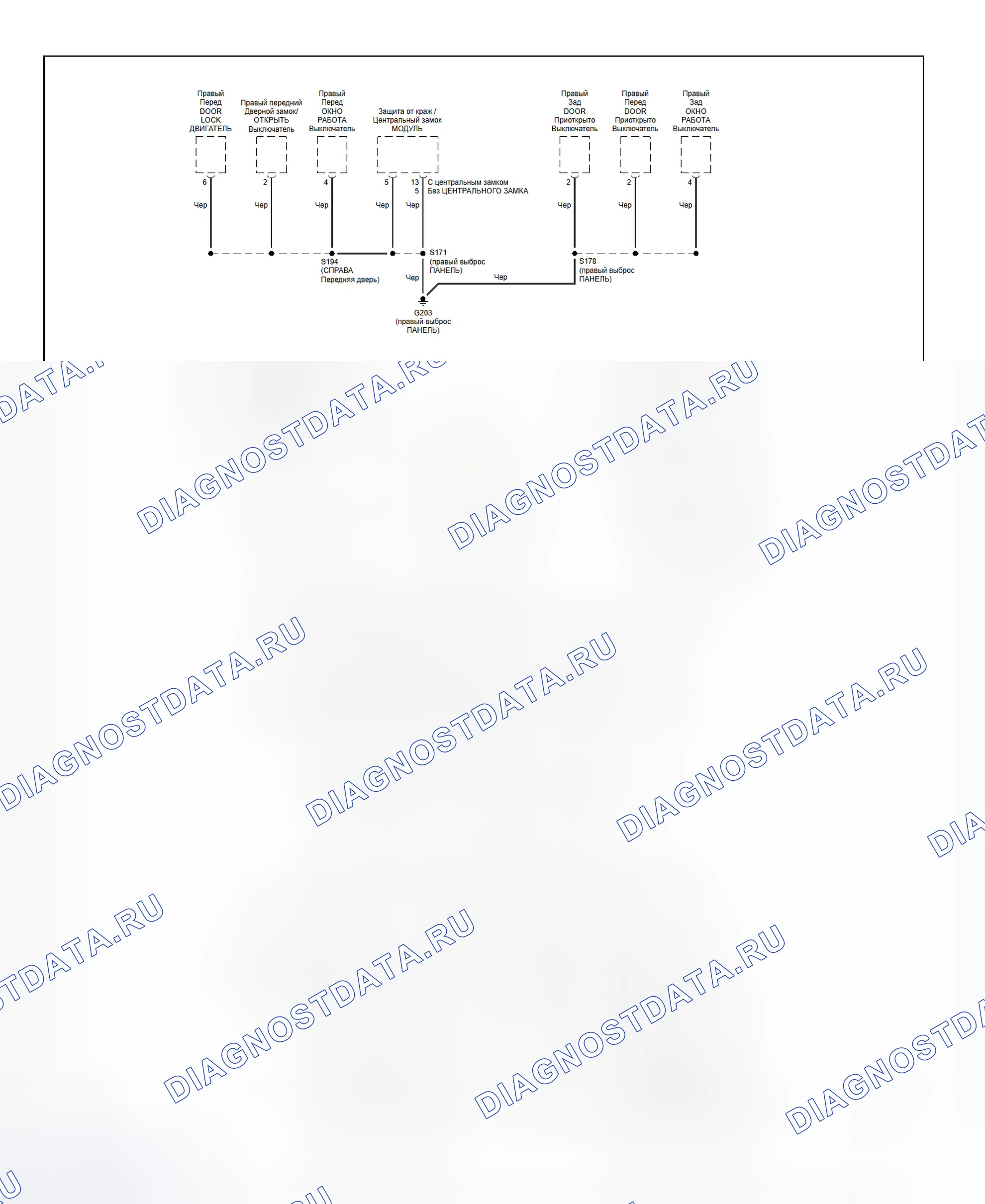 Рис. 110: Схема разводки массы (фокус - 3 из 3). Hyundai Porter II