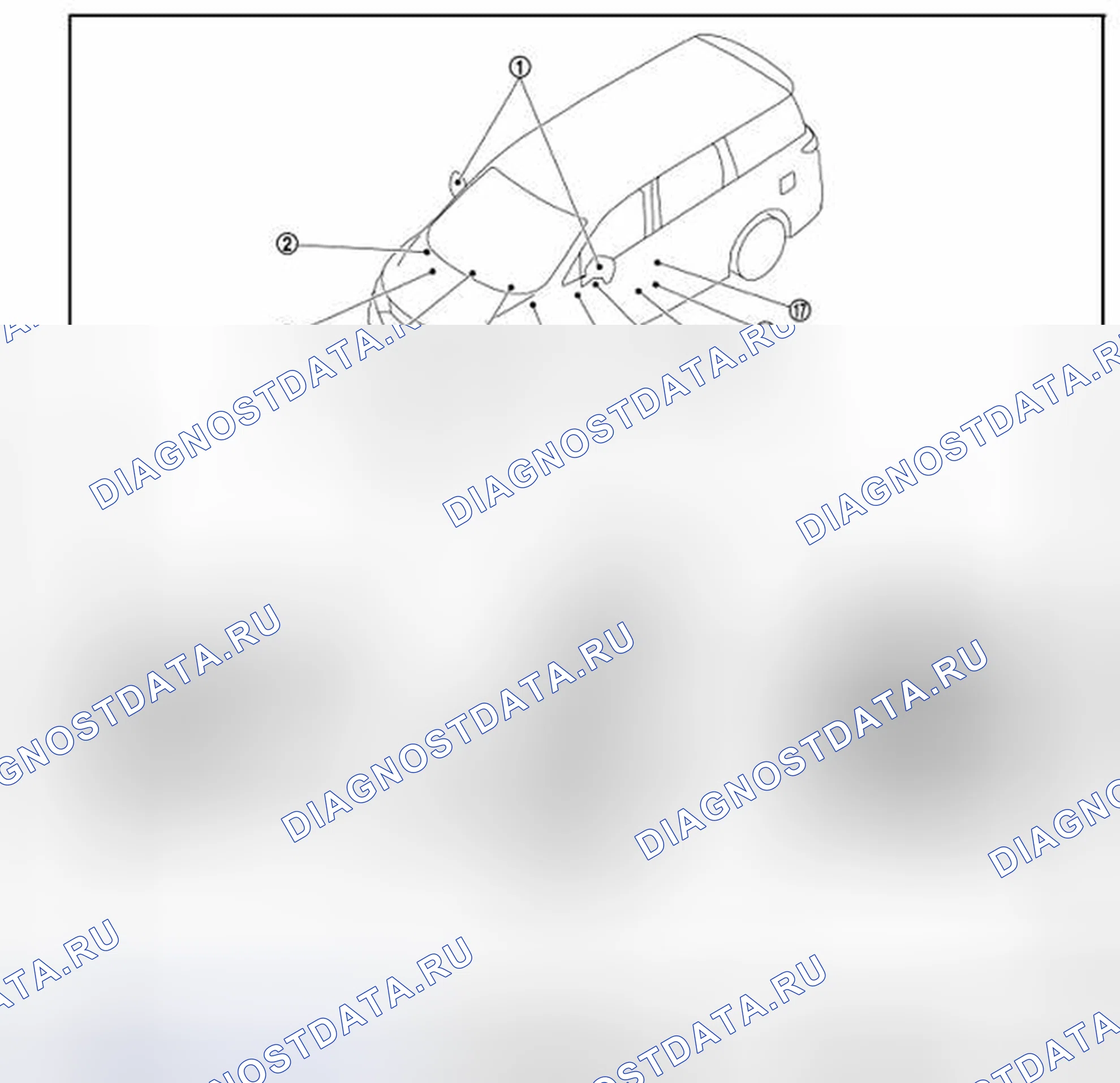 Рис. 16: Расположение компонентов. Nissan Quest IV