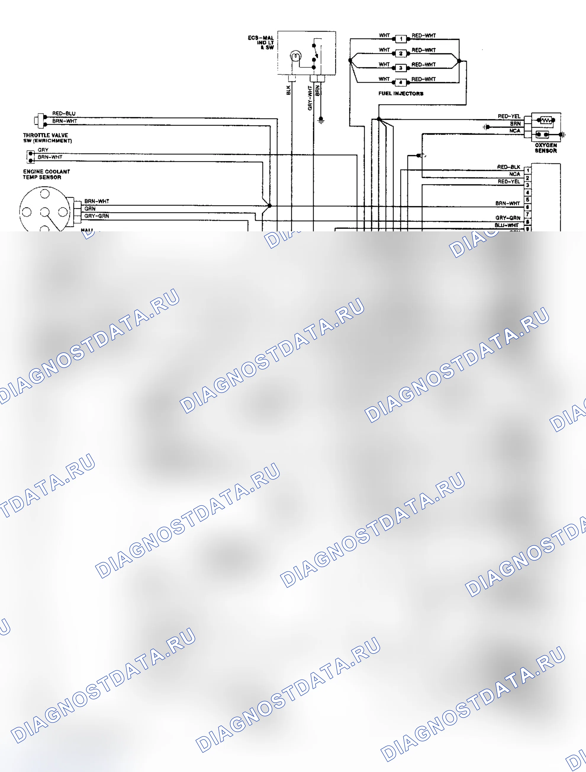 Рис. 9: Схема подключения системы впрыска топлива Vanagon Bosch Digifant. Volkswagen Jetta II