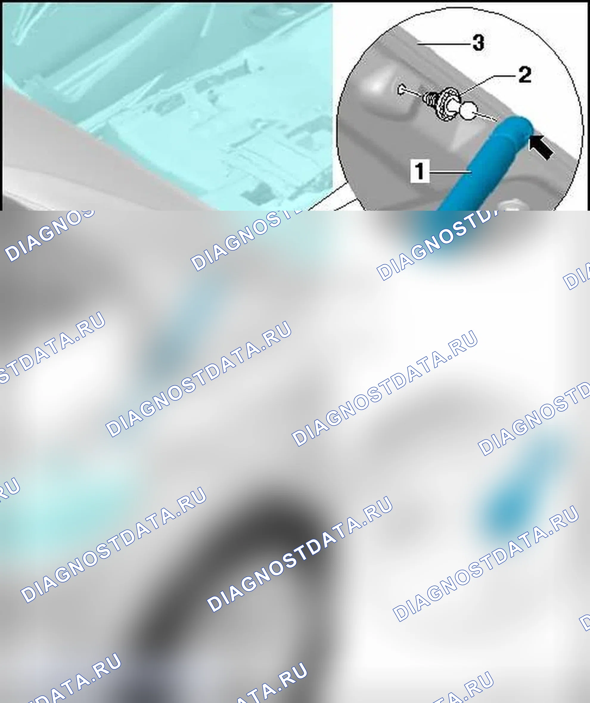 Рис. 59: ГАЗОНАПОЛНЕННАЯ СТОЙКА КАПОТА. Audi Q7 4L рестайлинг