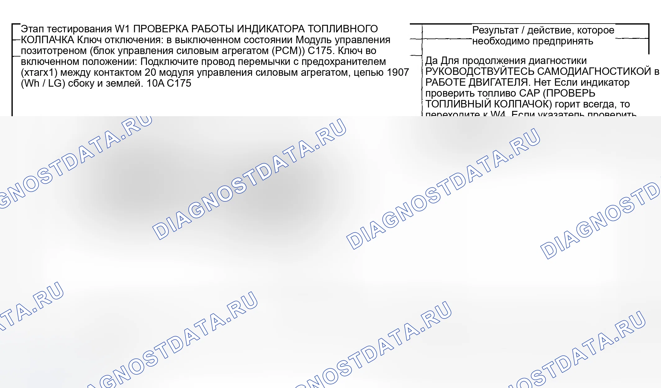 Рис. 137: диагностический тест W: проверьте индикатор топливного колпачка никогда / всегда включен. Mazda Flair II