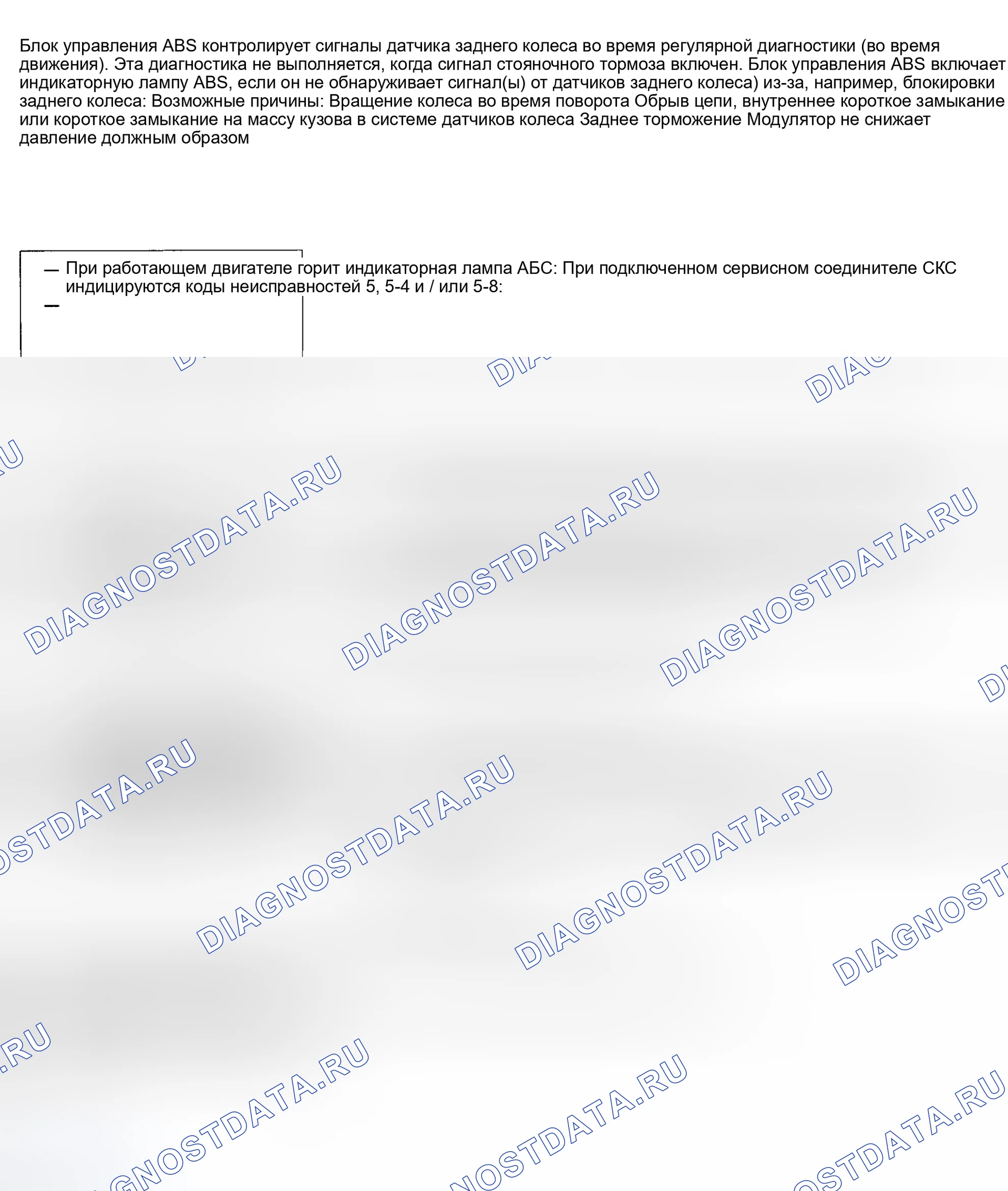 Рис. 32: расшифровка кода ошибки 5, расшифровка кода ошибки 5-4 и расшифровка кода ошибки 5-8: БЛОКИРОВКА ЗАДНИХ КОЛЕС. Honda Odyssey I