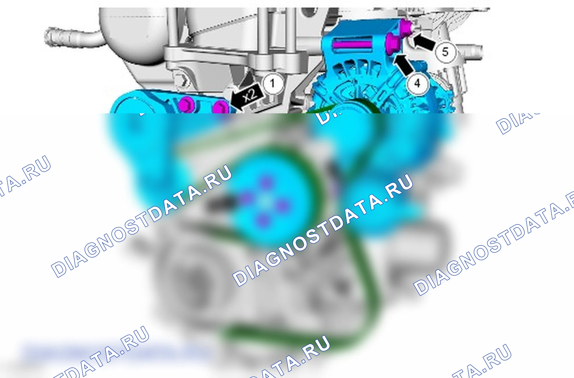 Как снять присоединяемые детали двигателя. Ford Grand C-MAX II