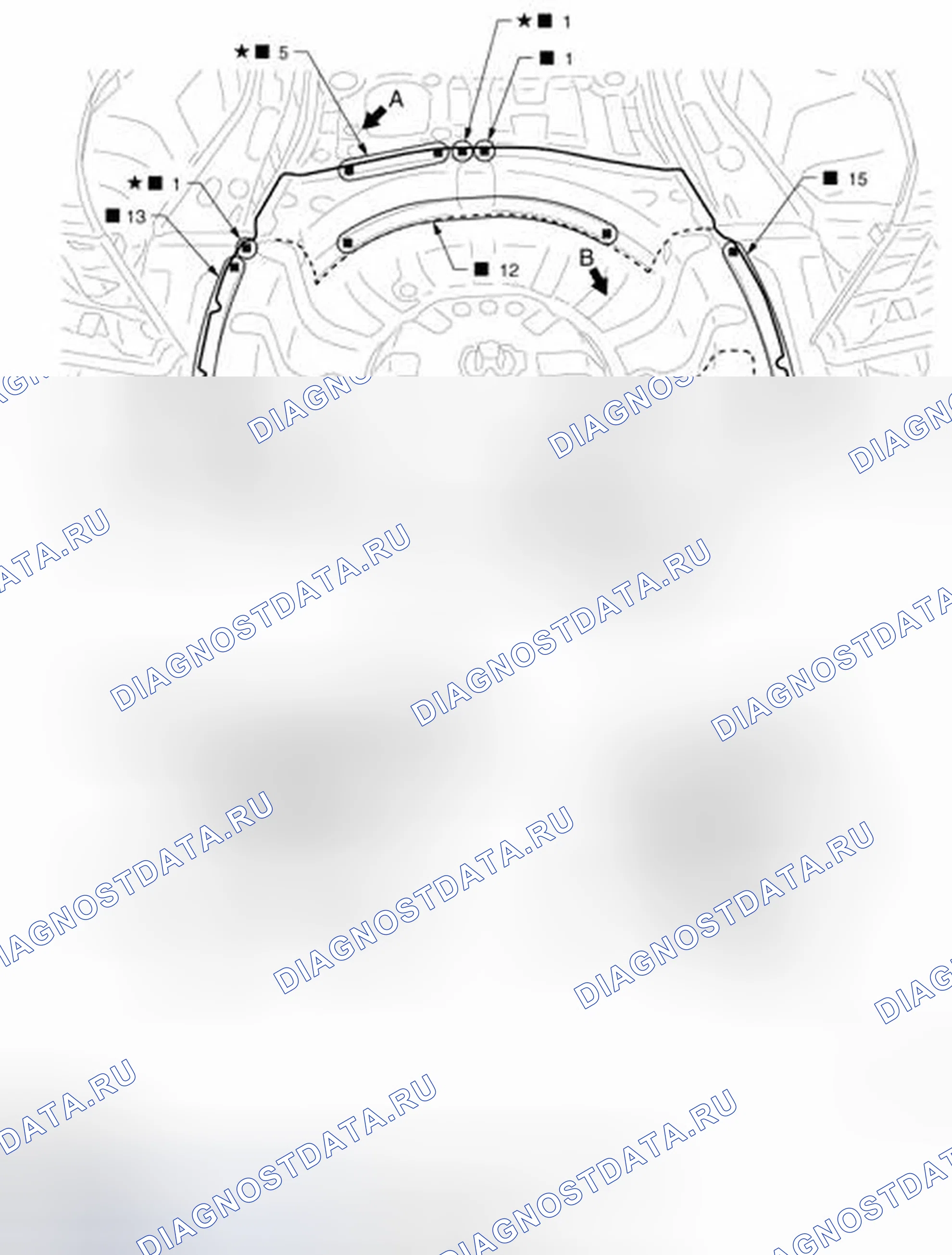 Рис. 182: Задний пол Задний. Infiniti M37 IV
