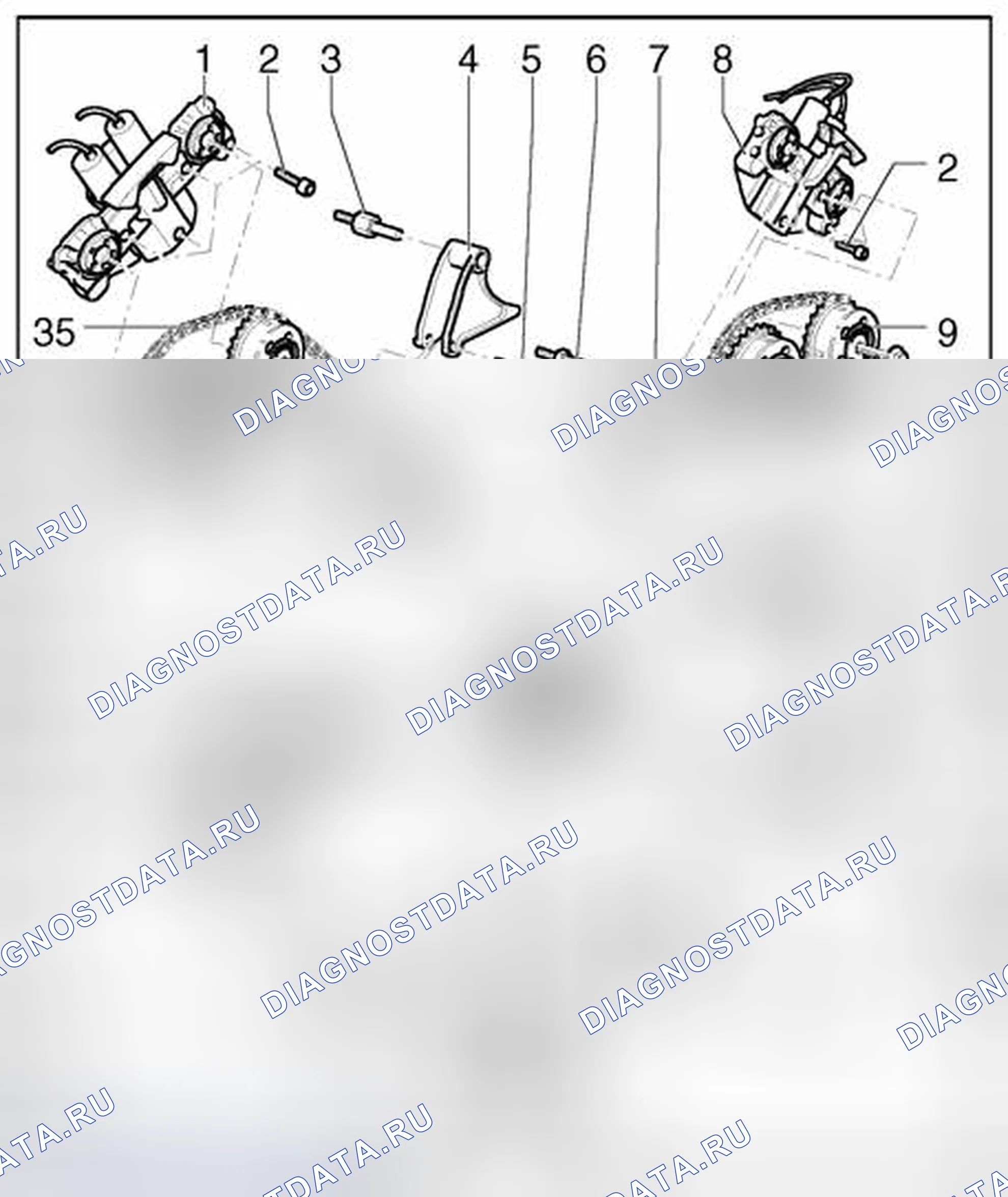 Рис. 469: Цепной привод, код двигателя BRP, обзор компонентов. Volkswagen Phaeton I