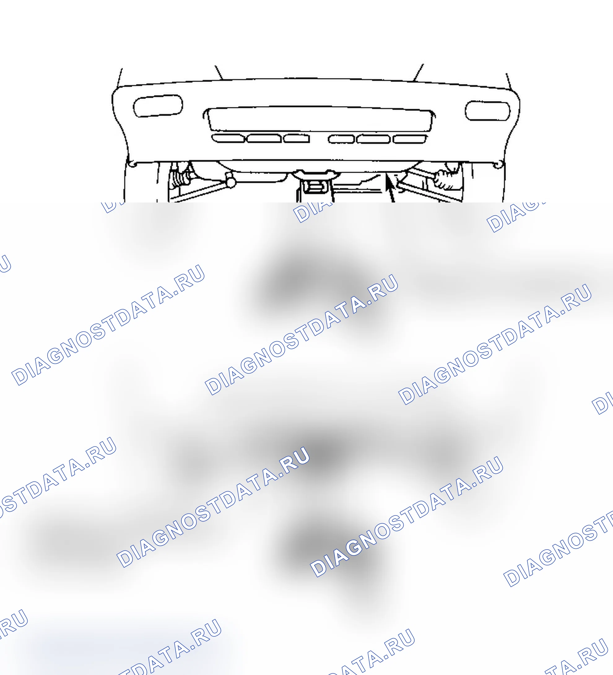 Рис. 4: Расположение домкратных пунктов (метро) Предоставлено General Motors Corp.. Geo Prizm pre-I