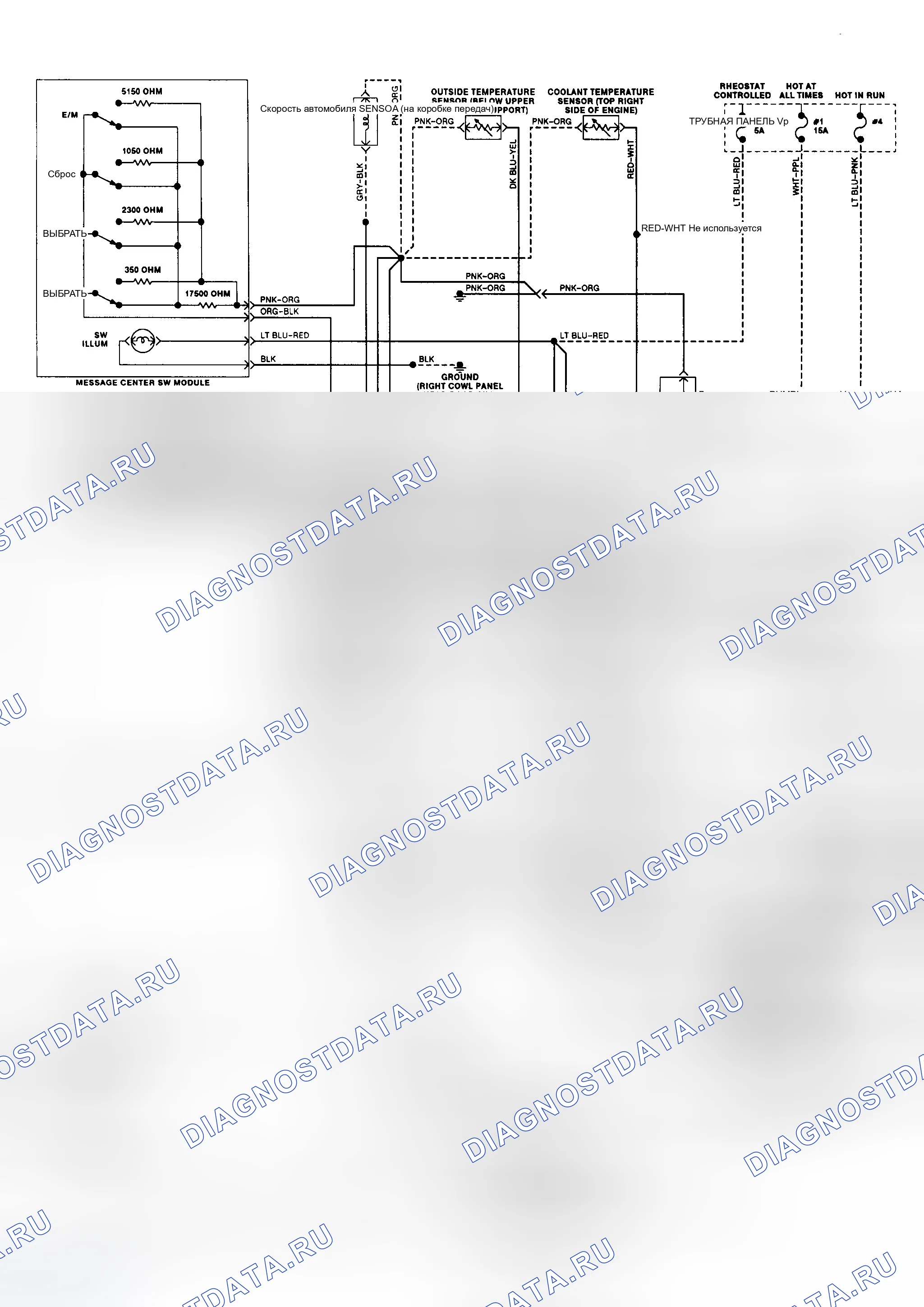 Рис. 9: 1993 Приборная панель (Town Car - 1 из 2). Lincoln Town Car II