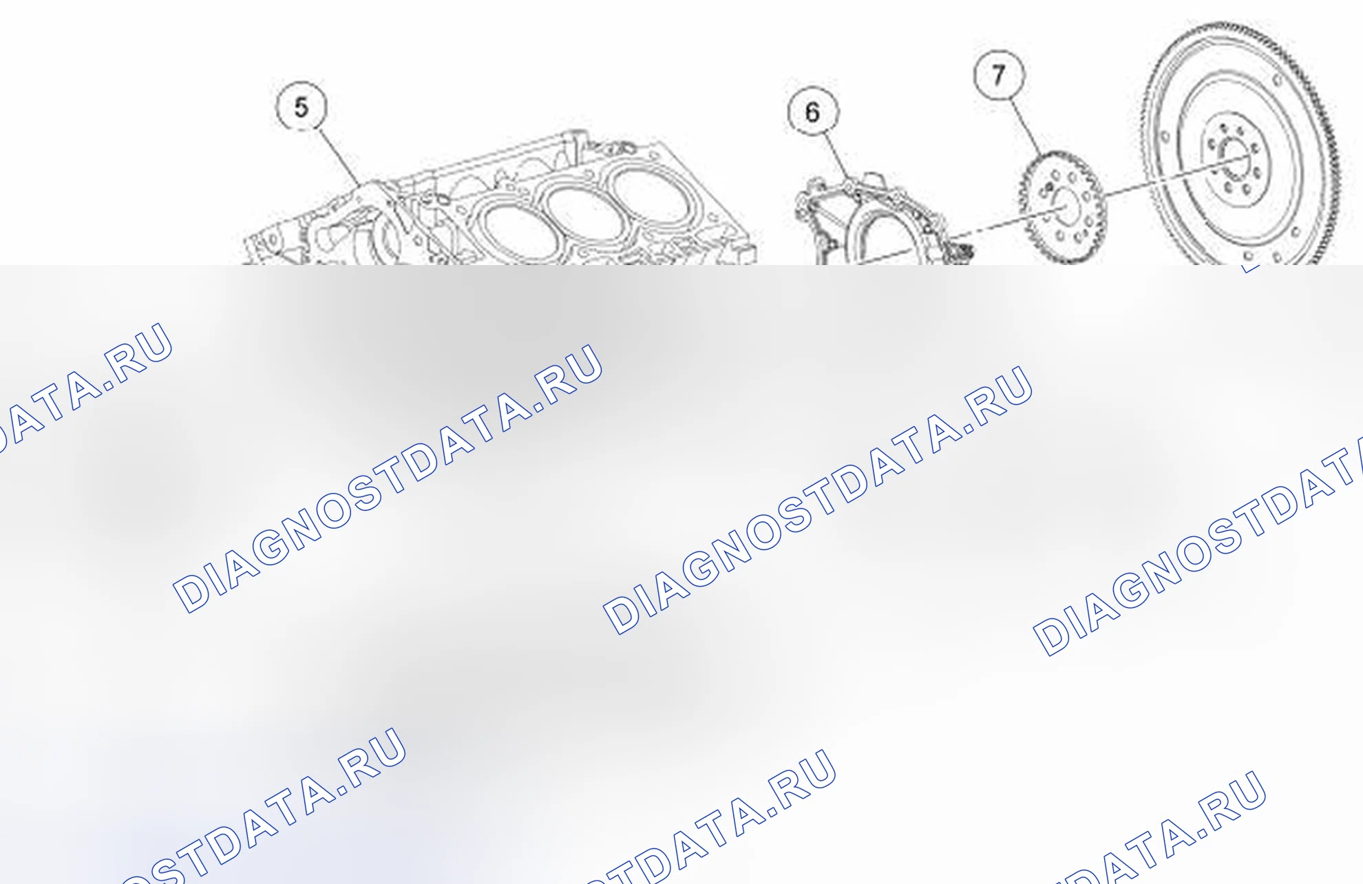 Рис. 350: Двигатель нижний (вид 1). Hyundai Lafesta I