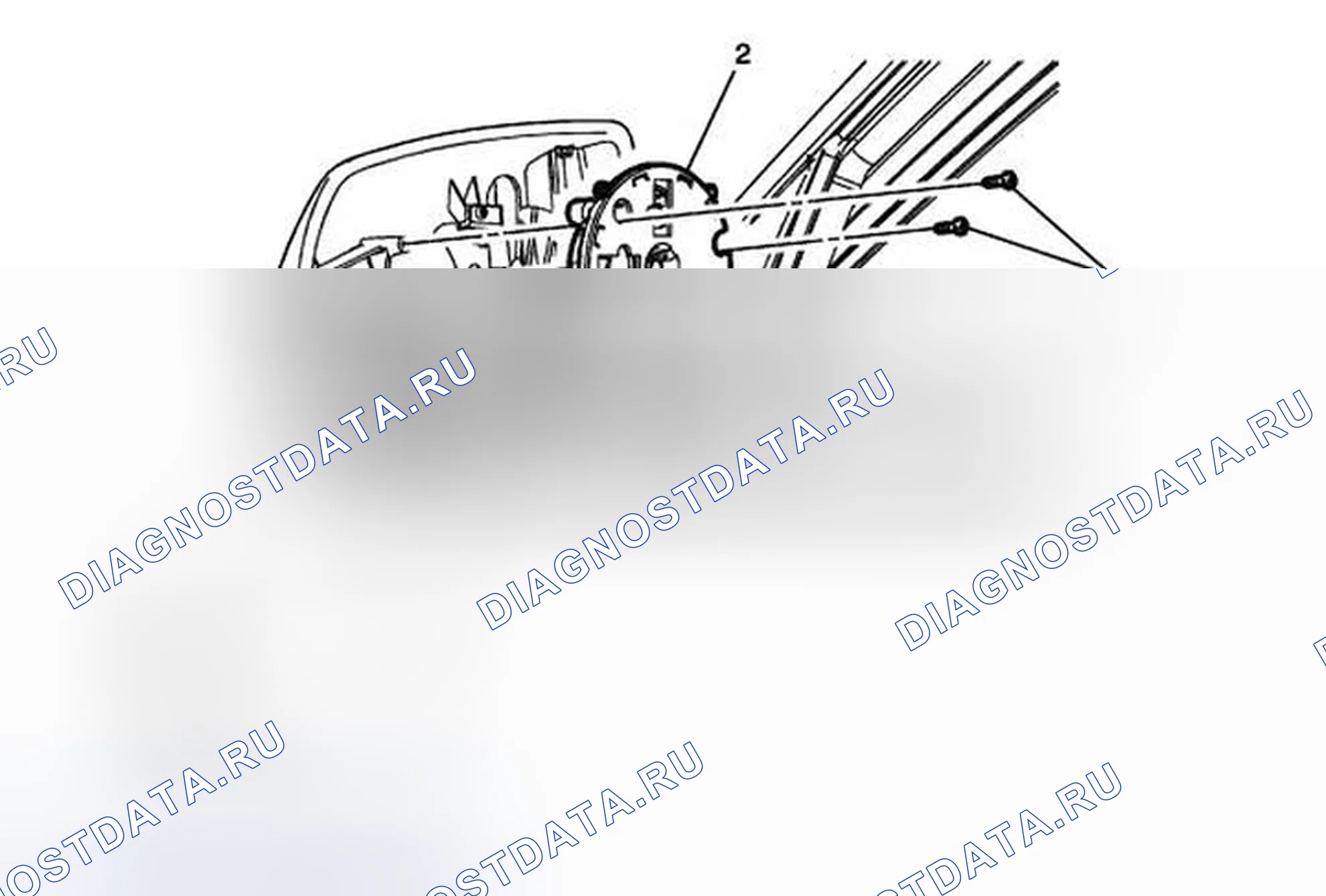 Рис. 14: Замена внутреннего привода наружного зеркала заднего вида. Cadillac ATS I