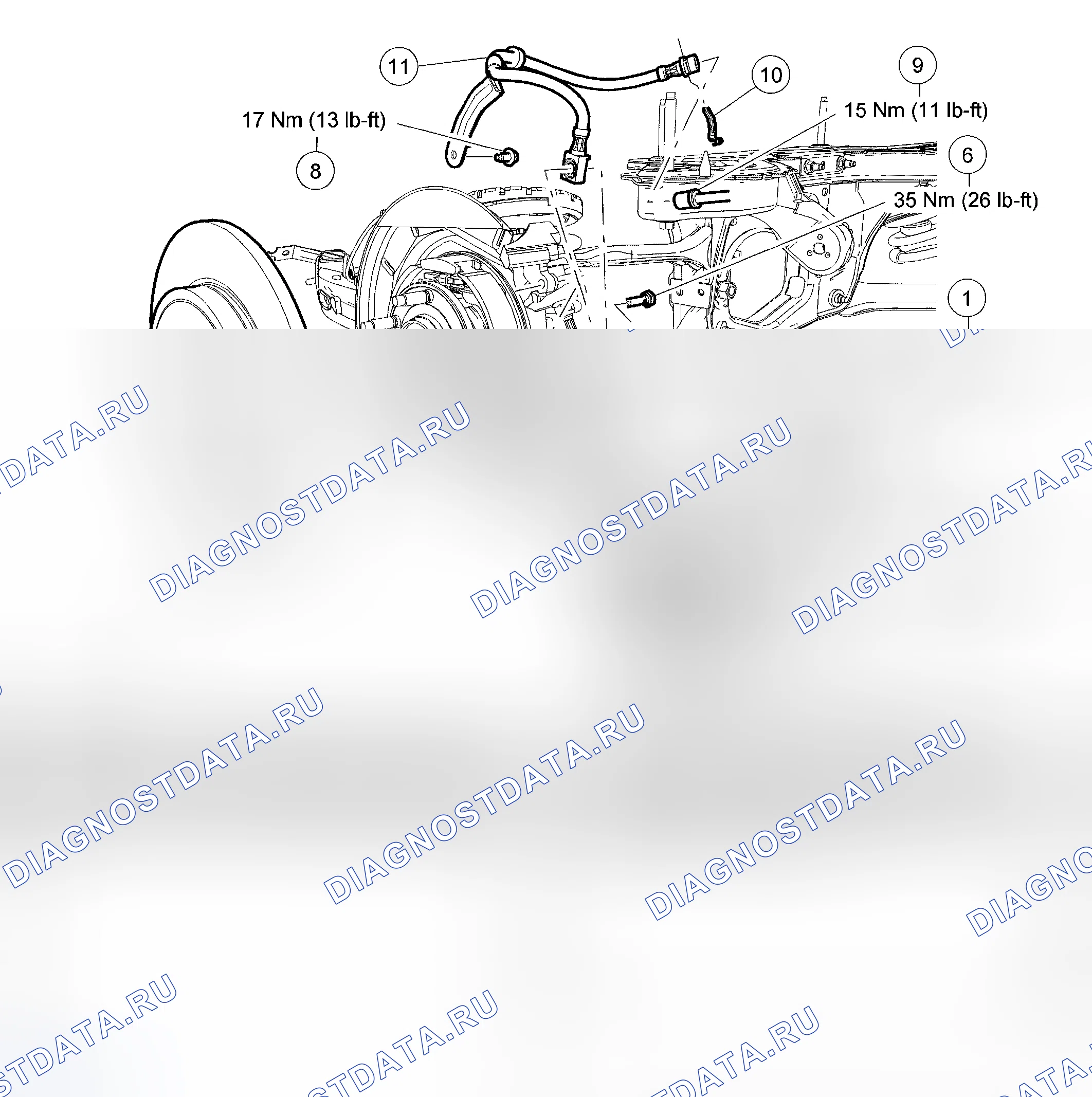 Рис. 4: Дисковая тормозная система - разнесенный вид. Hyundai Matrix I