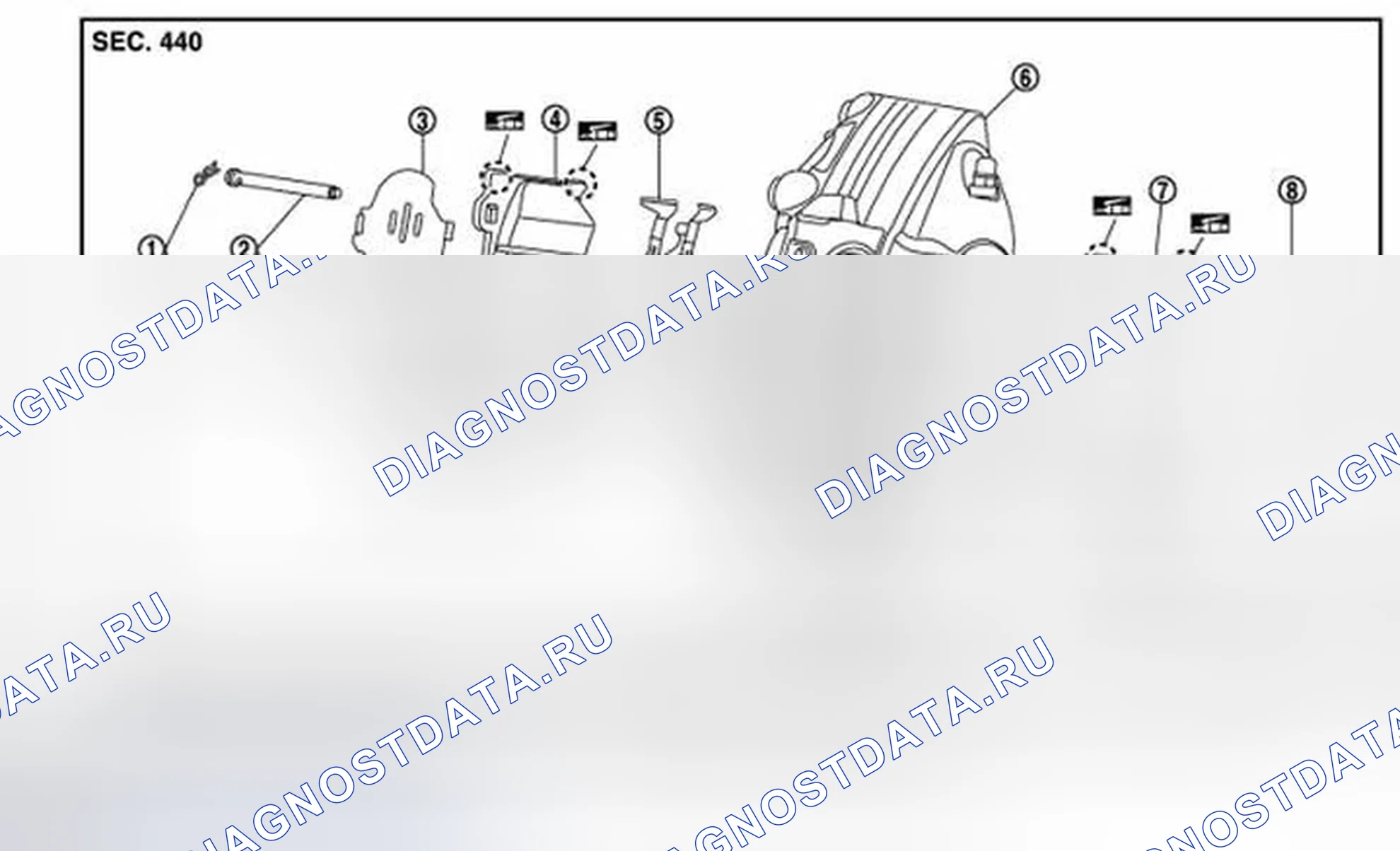 Рис. 26: ТОРМОЗНАЯ КОЛОДКА (4 ПОРШНЕВОГО ТИПА): Вид в разобранном состоянии. Infiniti FX35 II рестайлинг
