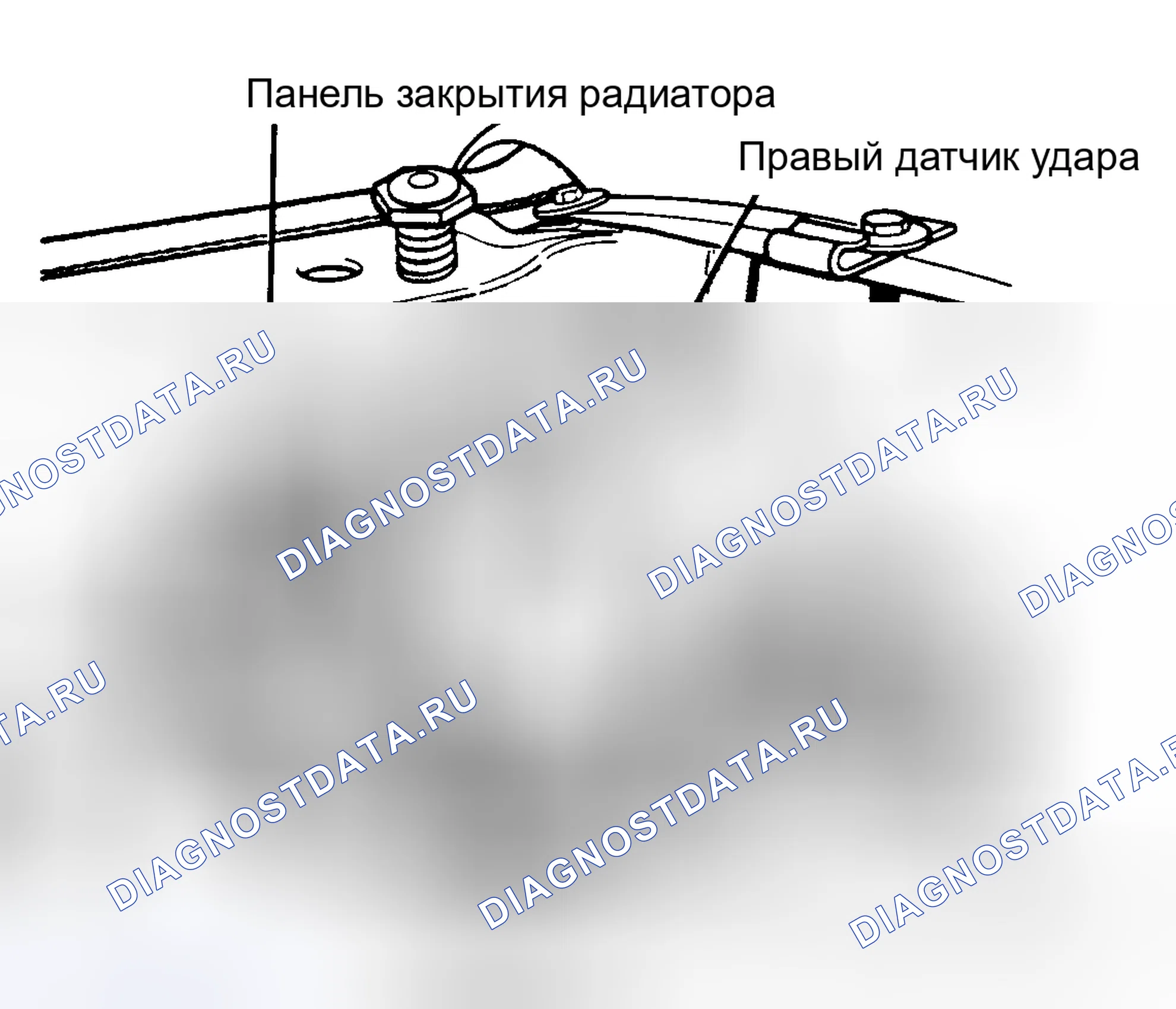 Рис. 95: Обнаружение ударных датчиков, Rt сторона, (универсал, Town и Country, и Voyager). Plymouth Acclaim I