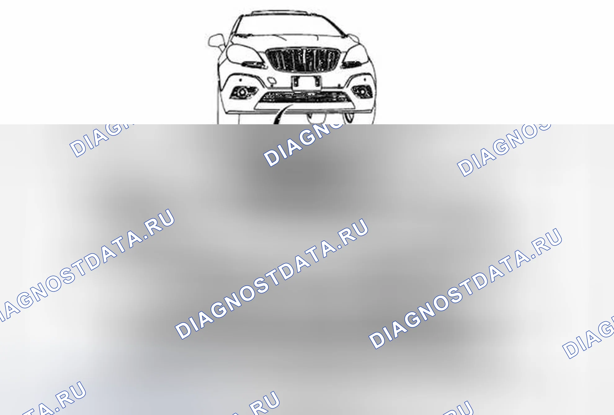 Рис. 27: Замена решетки нижней панели переднего бампера (Encore). Buick Encore I