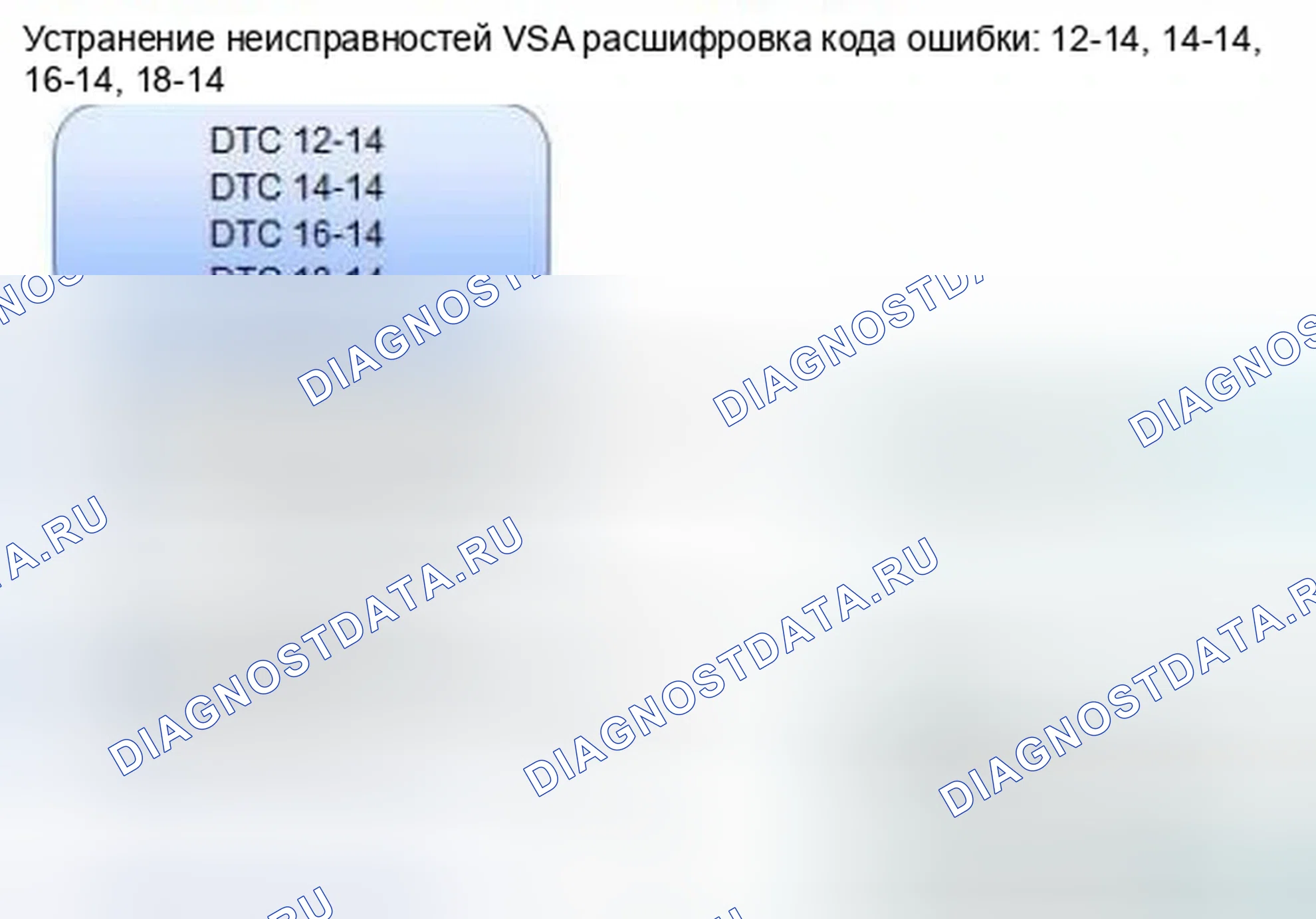 Рис. 19: расшифровка кода ошибки 12-14: ошибка установки датчика скорости правого переднего колеса; расшифровка кода ошибки 14-14: датчики скорости левого переднего колеса. Honda Civic IX