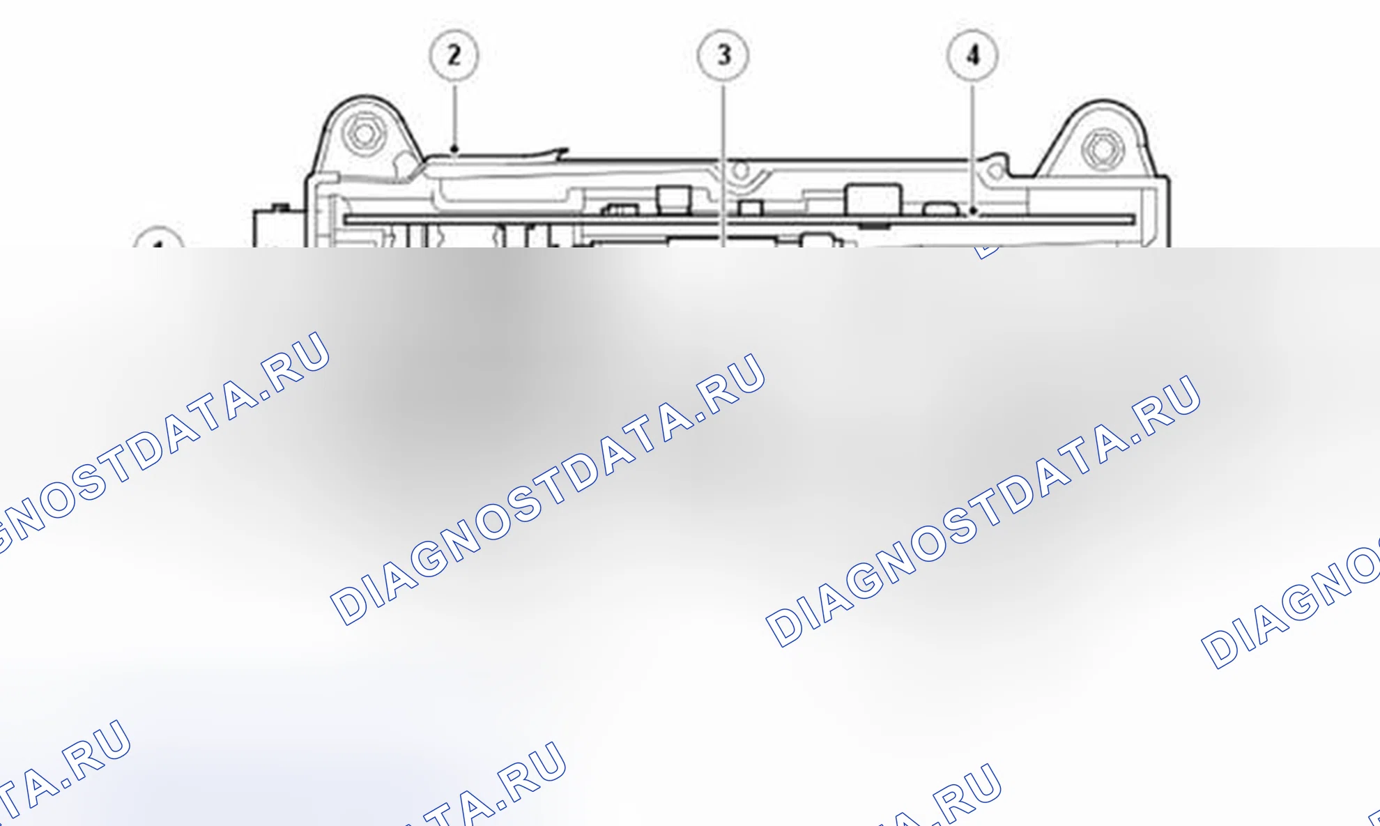 Рис. 52: Внутренняя часть модуля стояночного тормоза. Land Rover Range Rover Sport I