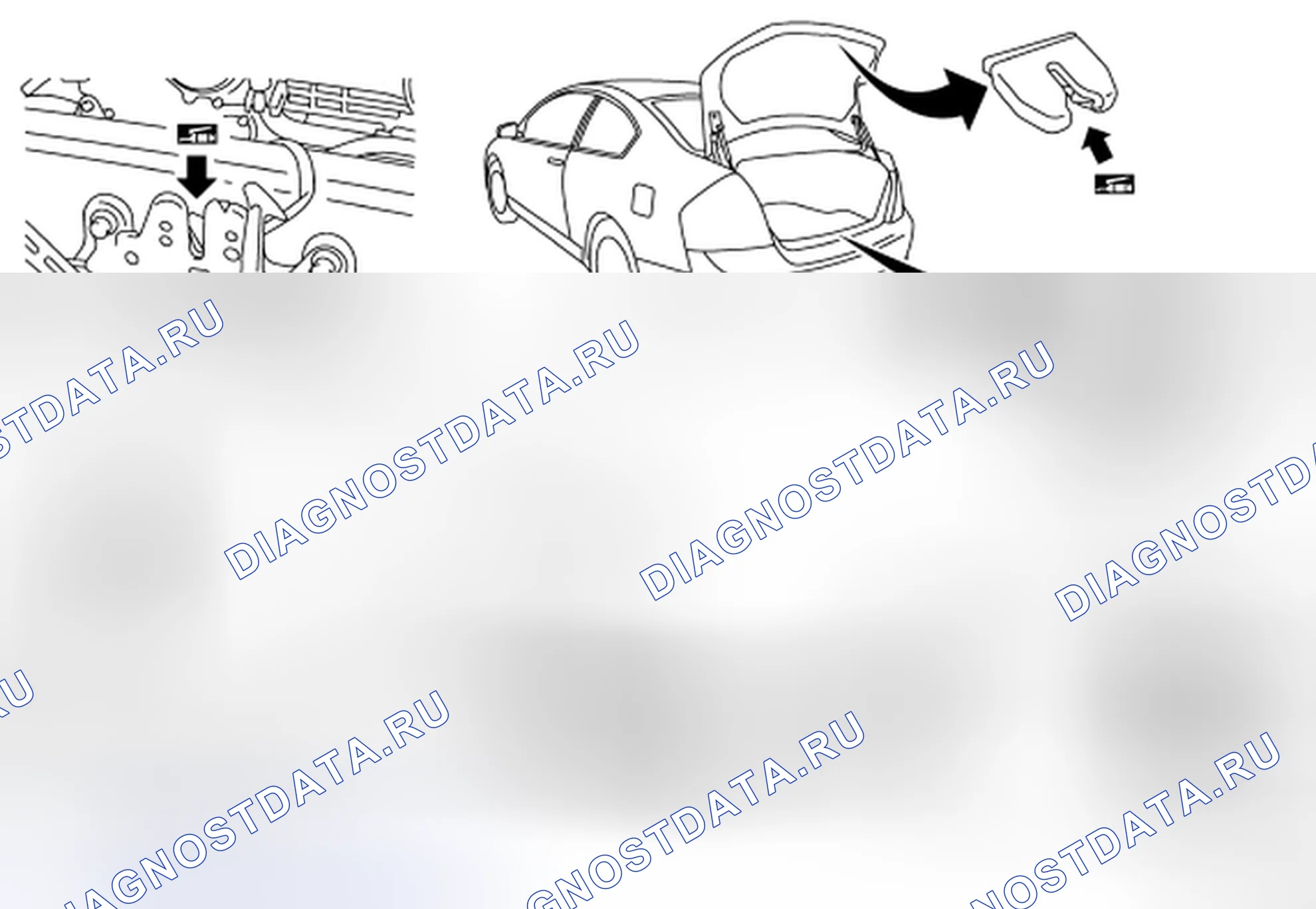 Рис. 9: ЗАМКИ, ПЕТЛИ И ЗАЩЕЛКА КАПОТА: Смазка - купе. Nissan Altima L32 рестайлинг