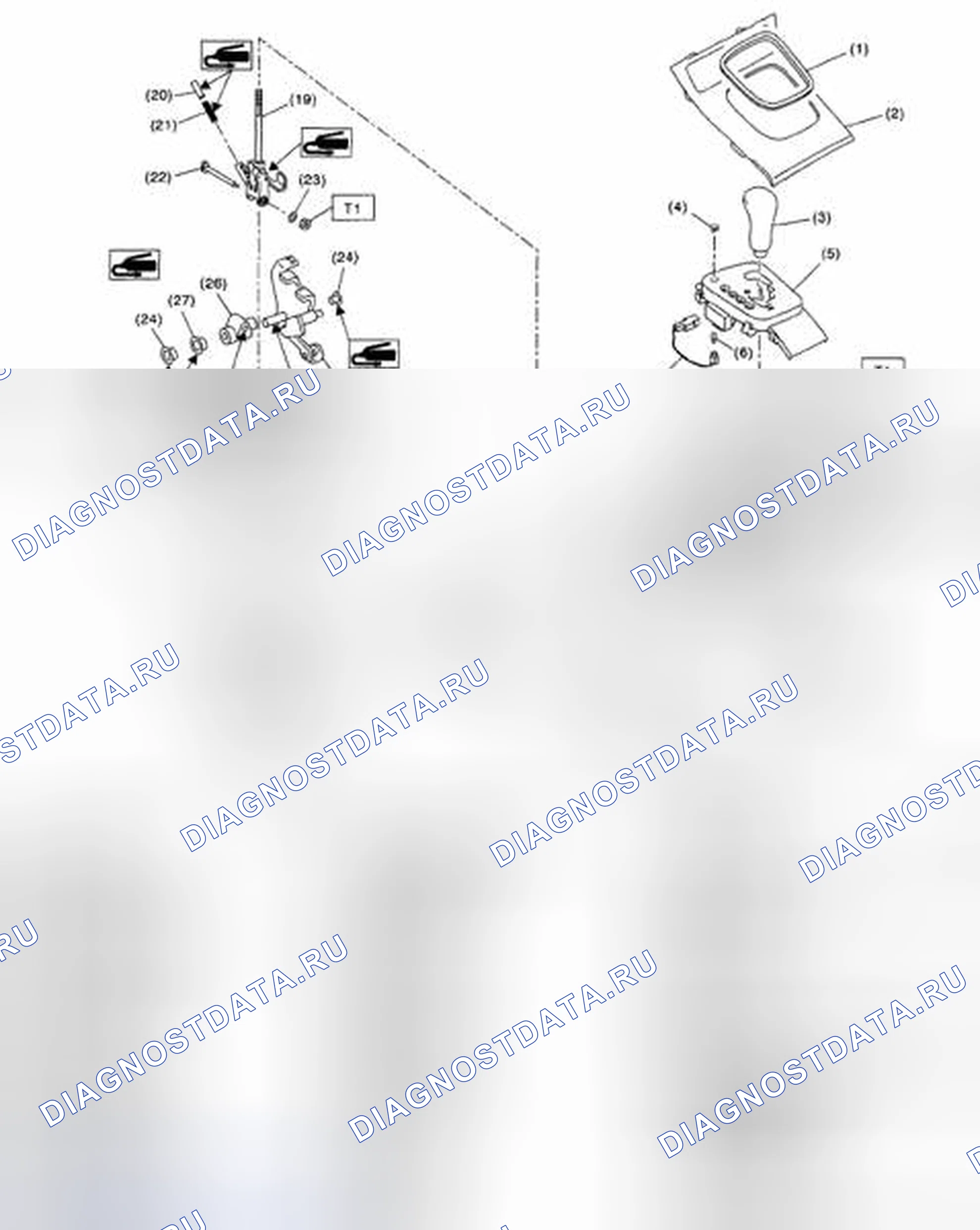 Рис. 152: РЫЧАГ ВЫБОРА. Subaru Legacy BL/BP рестайлинг
