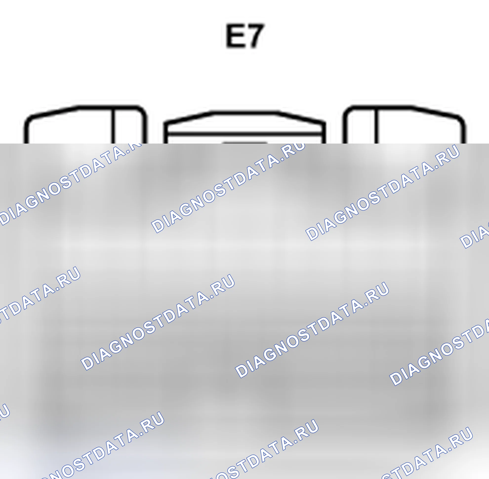 Рис. 433: Вид с торца разъема ЭБУ основного корпуса (E7). Toyota Camry XV40