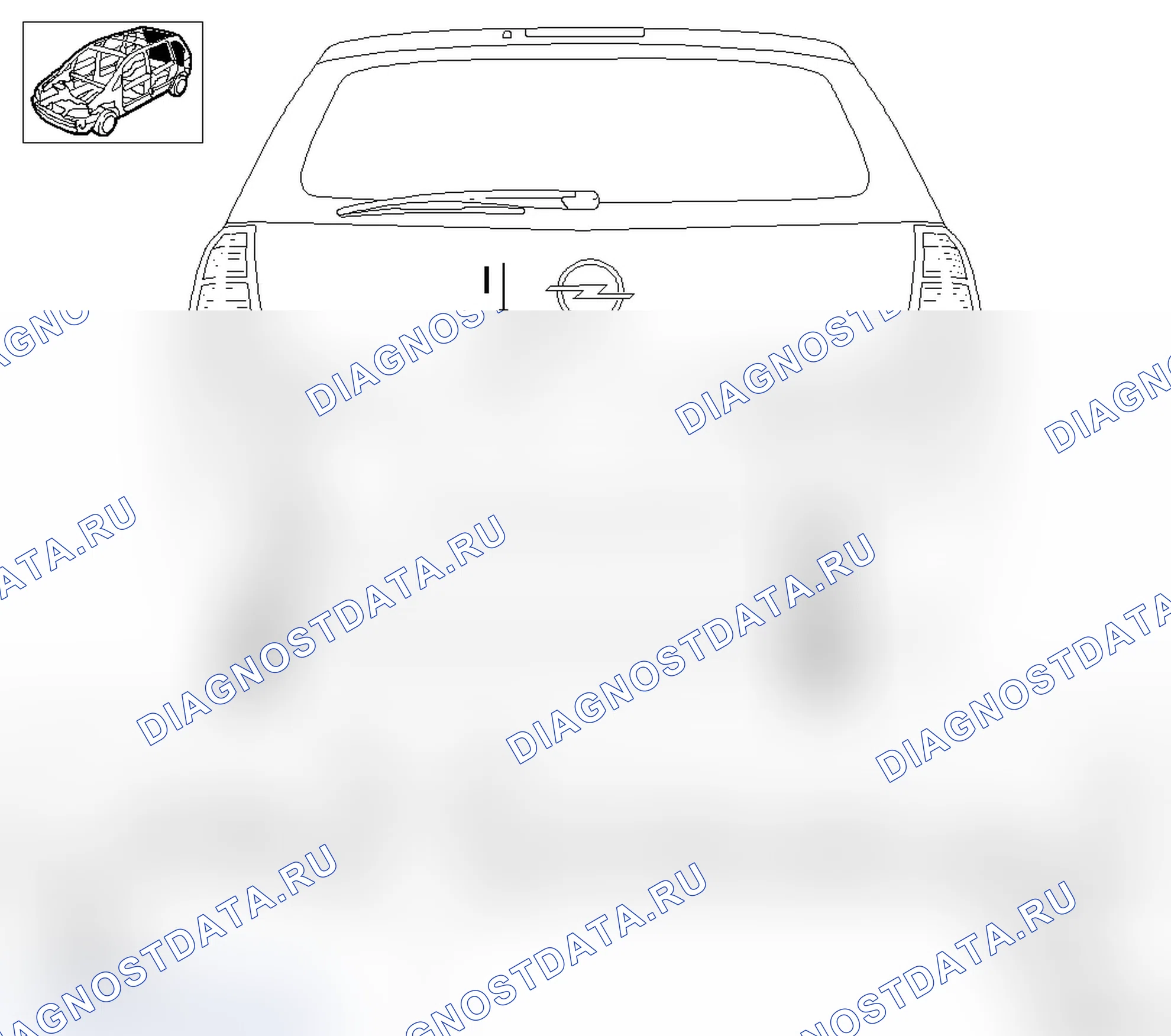 Замена надписей задней откидной двери. Opel Zafira B