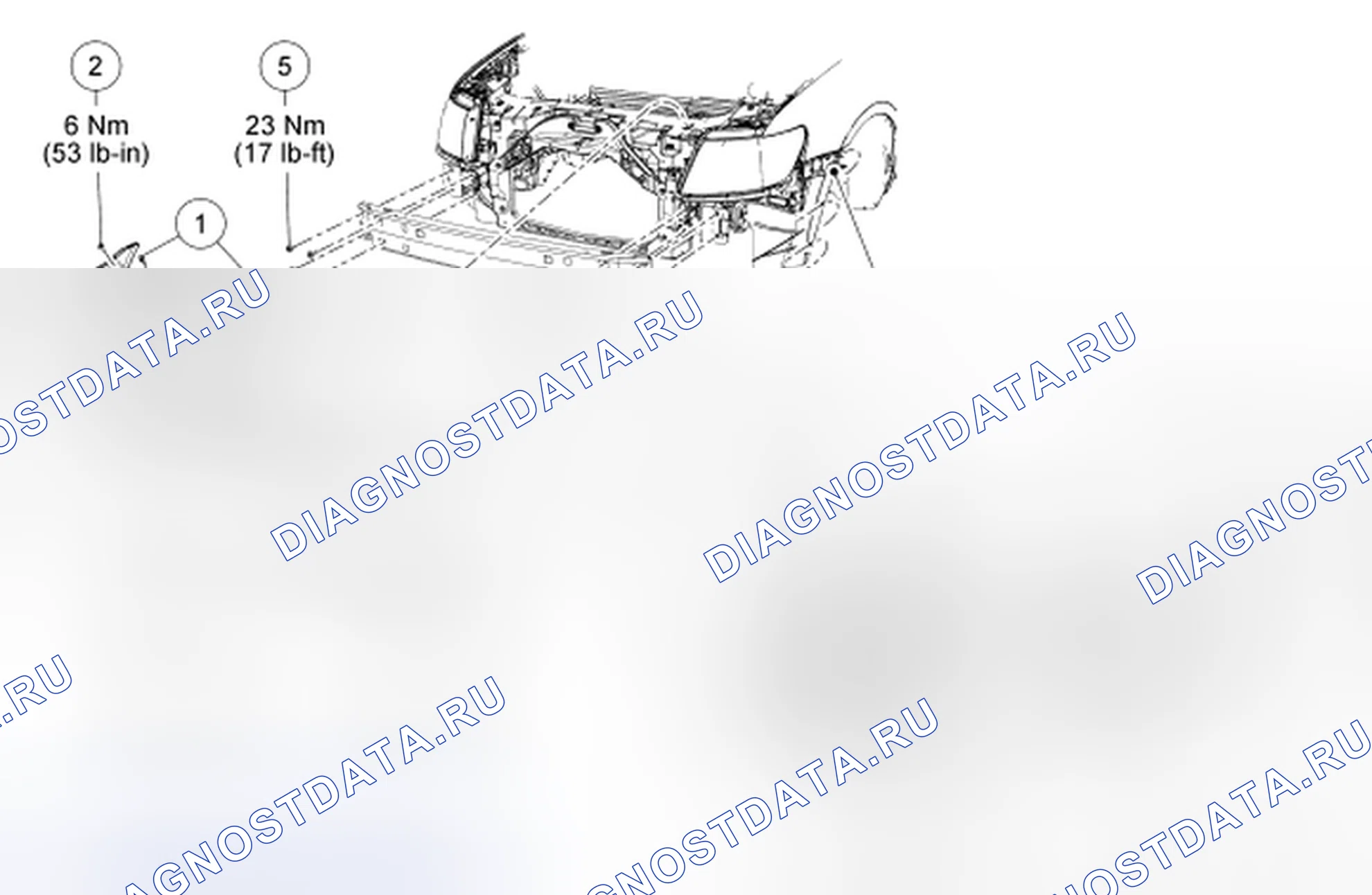 Рис. 96: Бампер - разнесенный вид, вид спереди. Hyundai Pony II