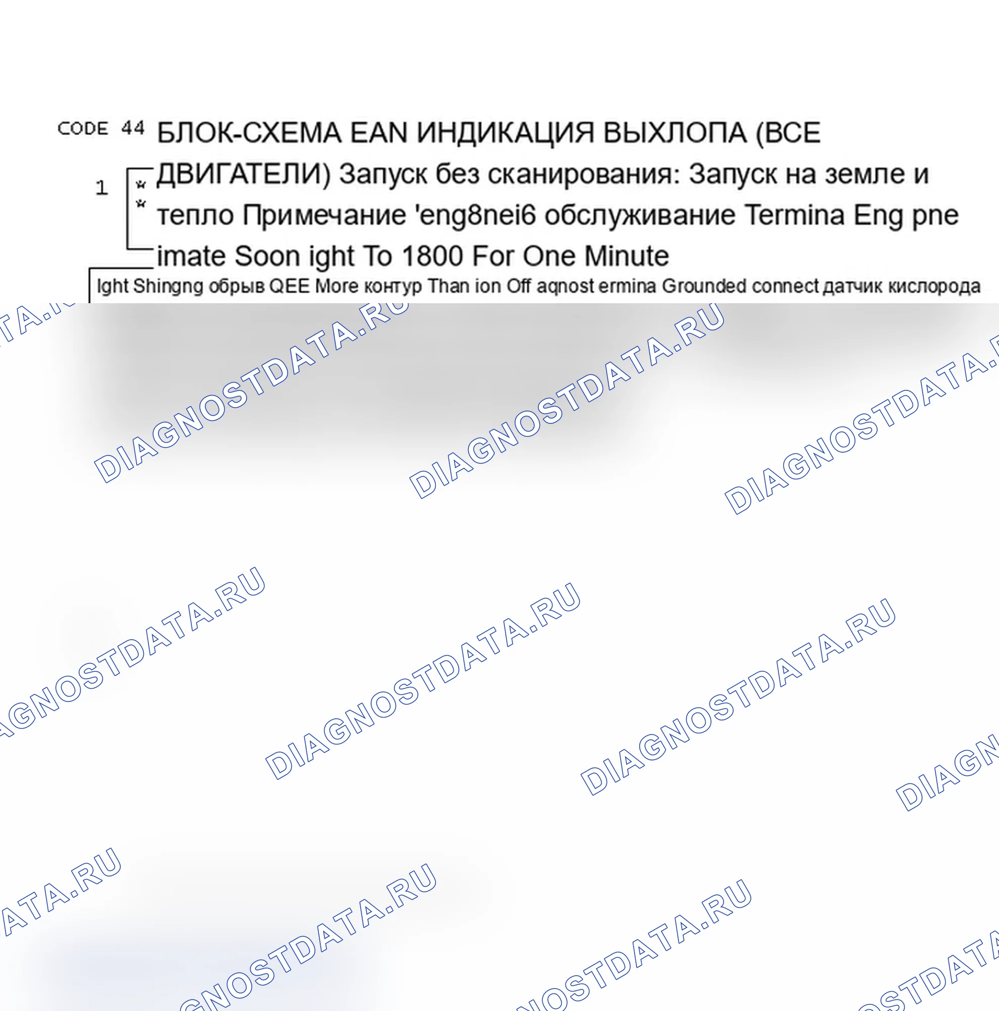 Рис. 516: Код 44 Блок-схема, индикация обедненного выхлопа (все двигатели). Chevrolet Celebrity I