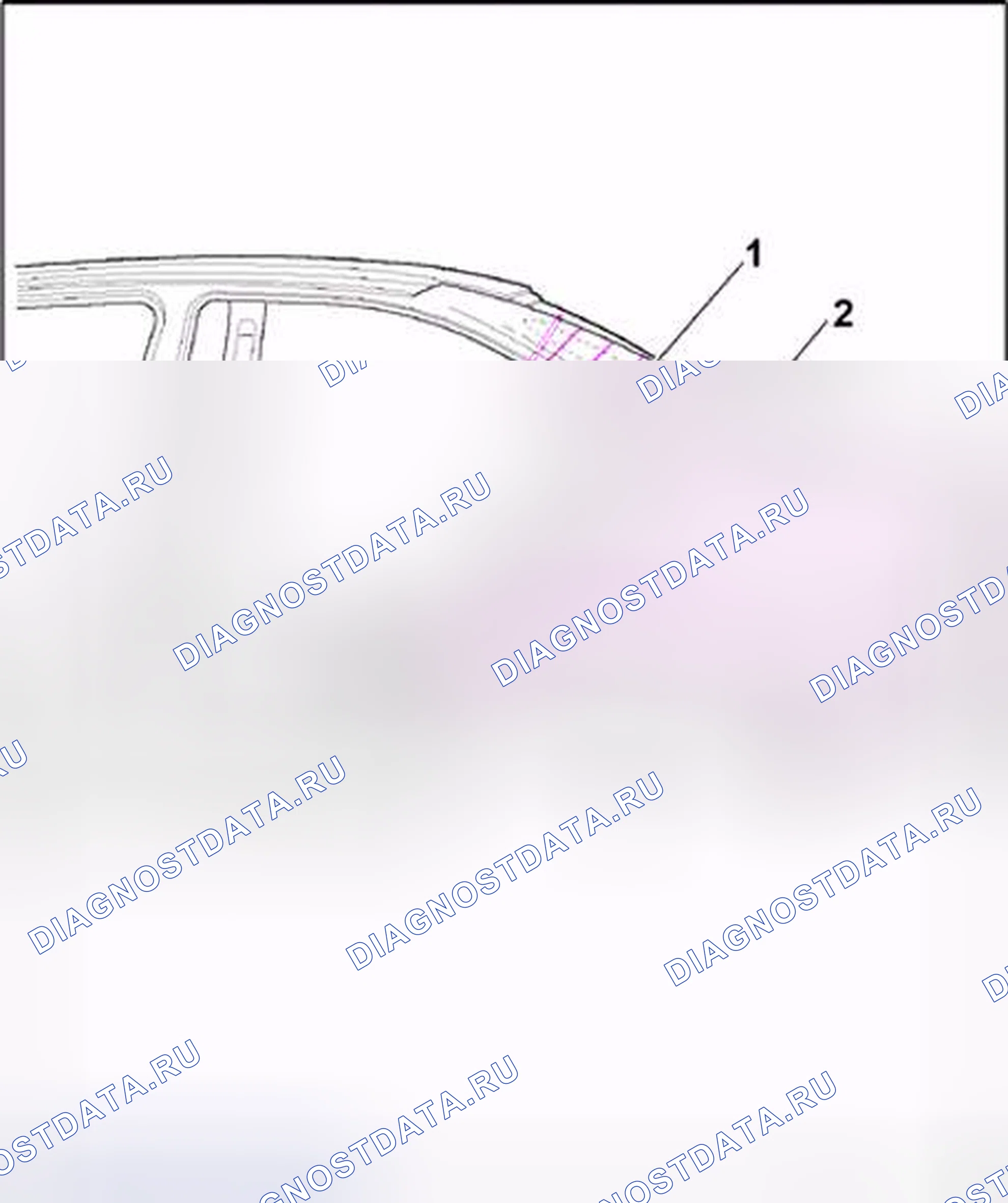 Рис. 246: Место резки. Volkswagen Jetta IV