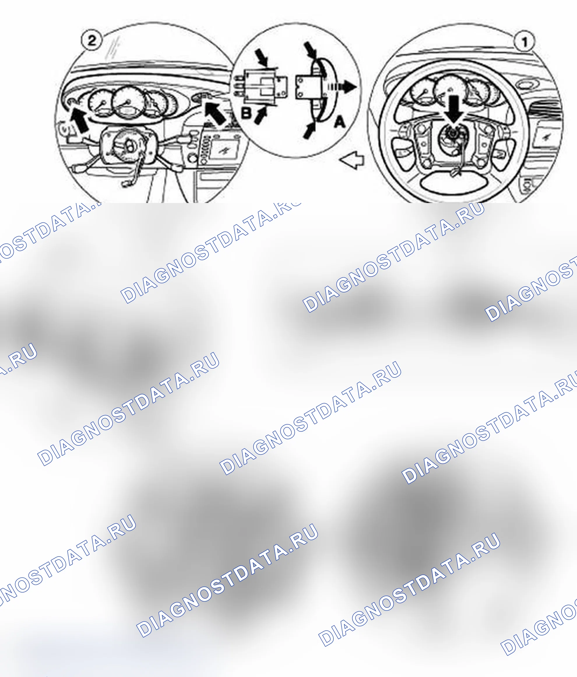 Рис. 18: СНЯТИЕ РУЛЕВОЙ КОЛОНКИ. Porsche Boxster S 986