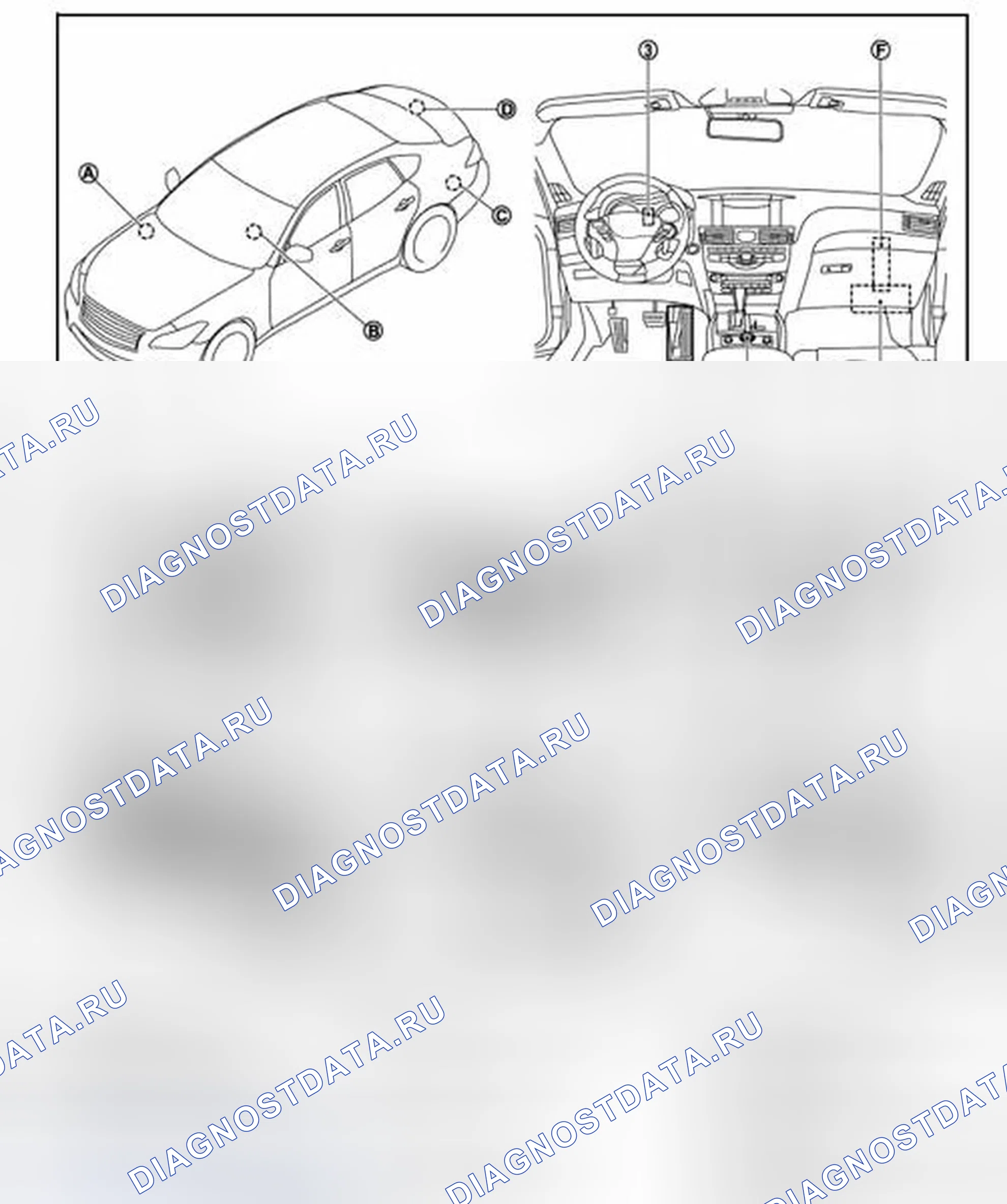 Рис. 3: Расположение компонентов. Infiniti M56 IV