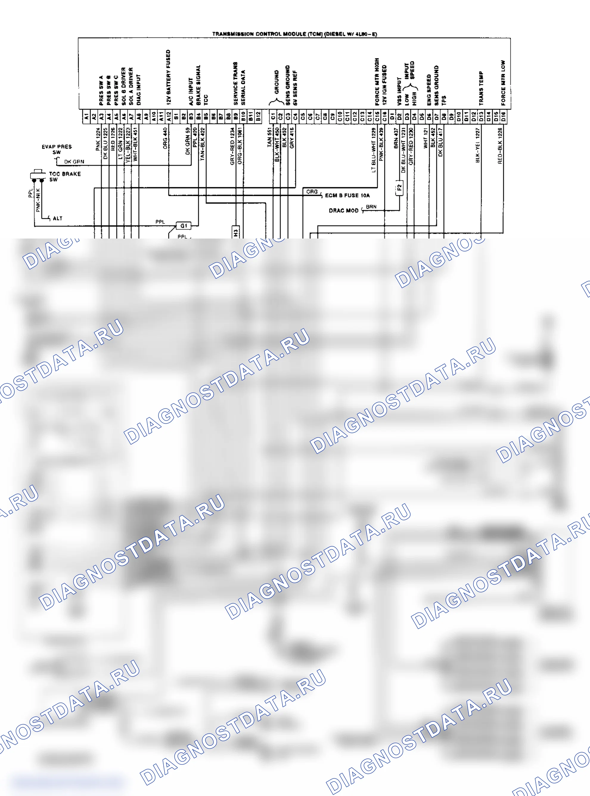 Wiring Diagram ("G" Series Diesel W/4L80-E Trans.). GMC Pickup C2500 