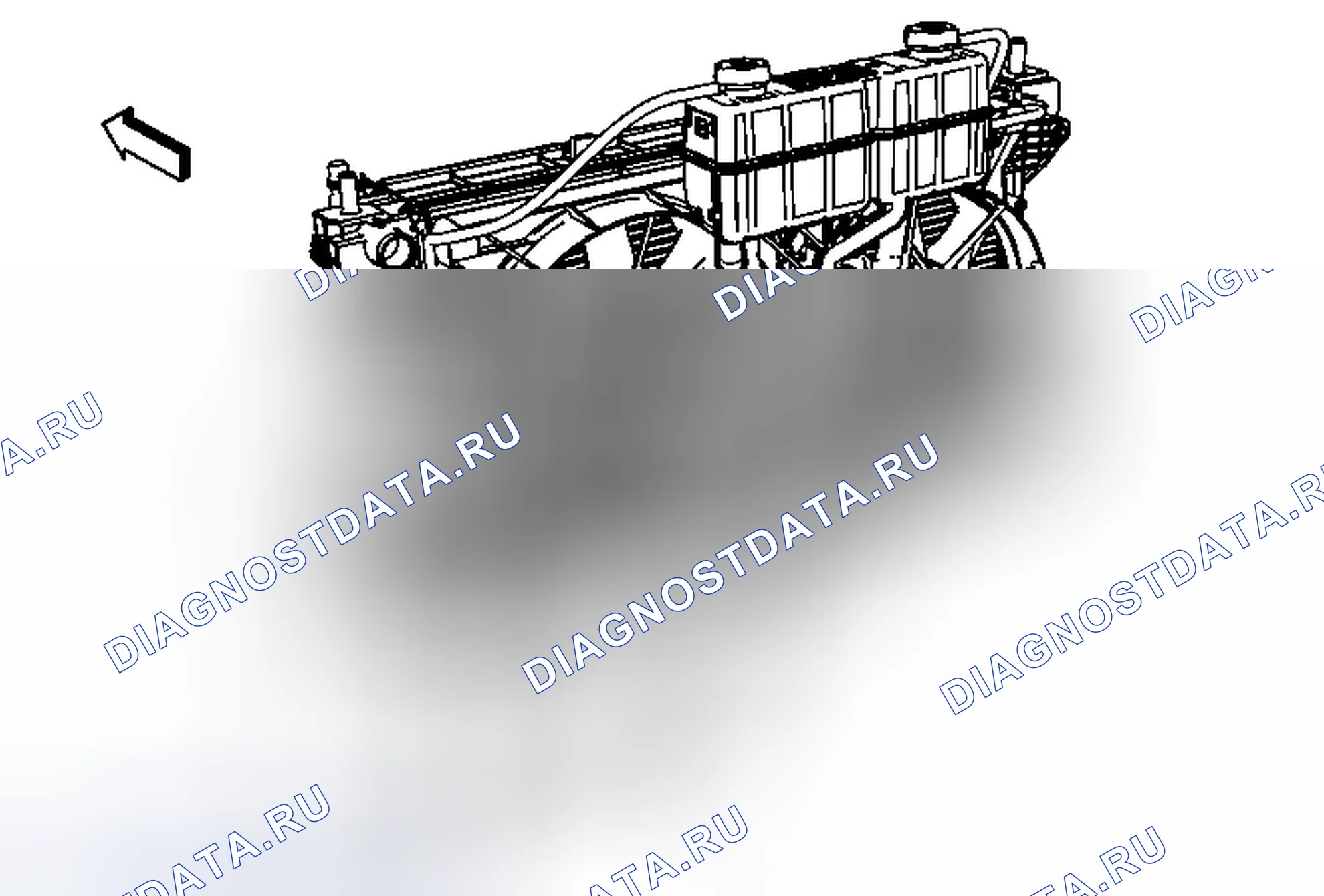 Рис. 141: Замена шланга бака хладагента модуля управления генератором. Chevrolet Volt I