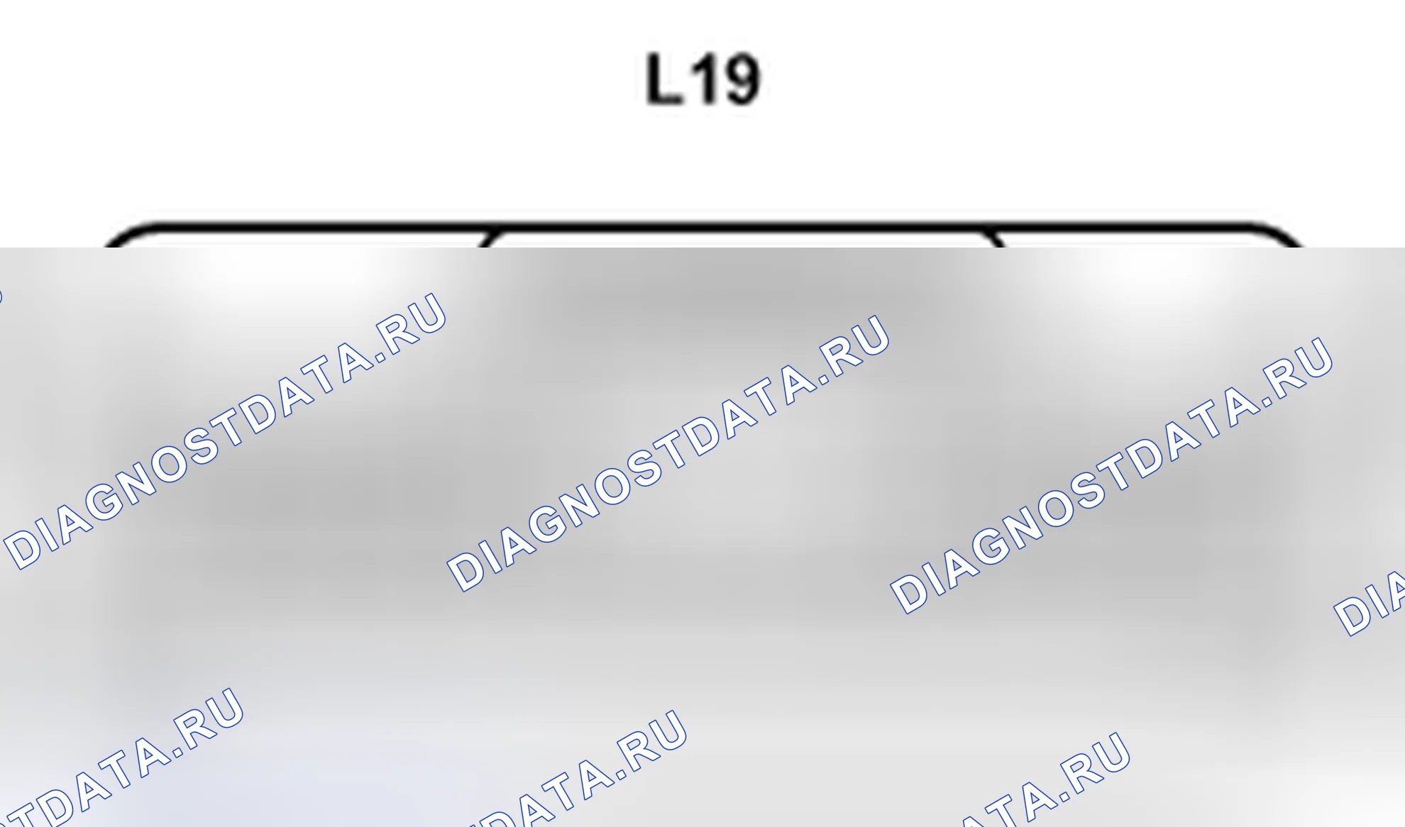 Рис. 526: Вид с торца разъема ECU парктроника (L19). Lexus LS IV