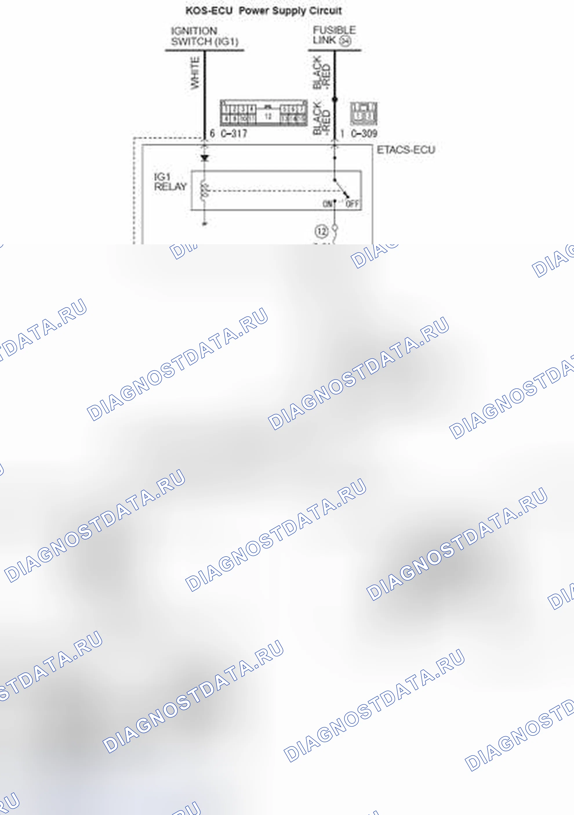 Рис. 14: расшифровка кода ошибки B2101: Ig Sw start pos.ccircuit низкий; DTS B2102: IG Swt start post.circuite высокий. Mazda MX-5 NB