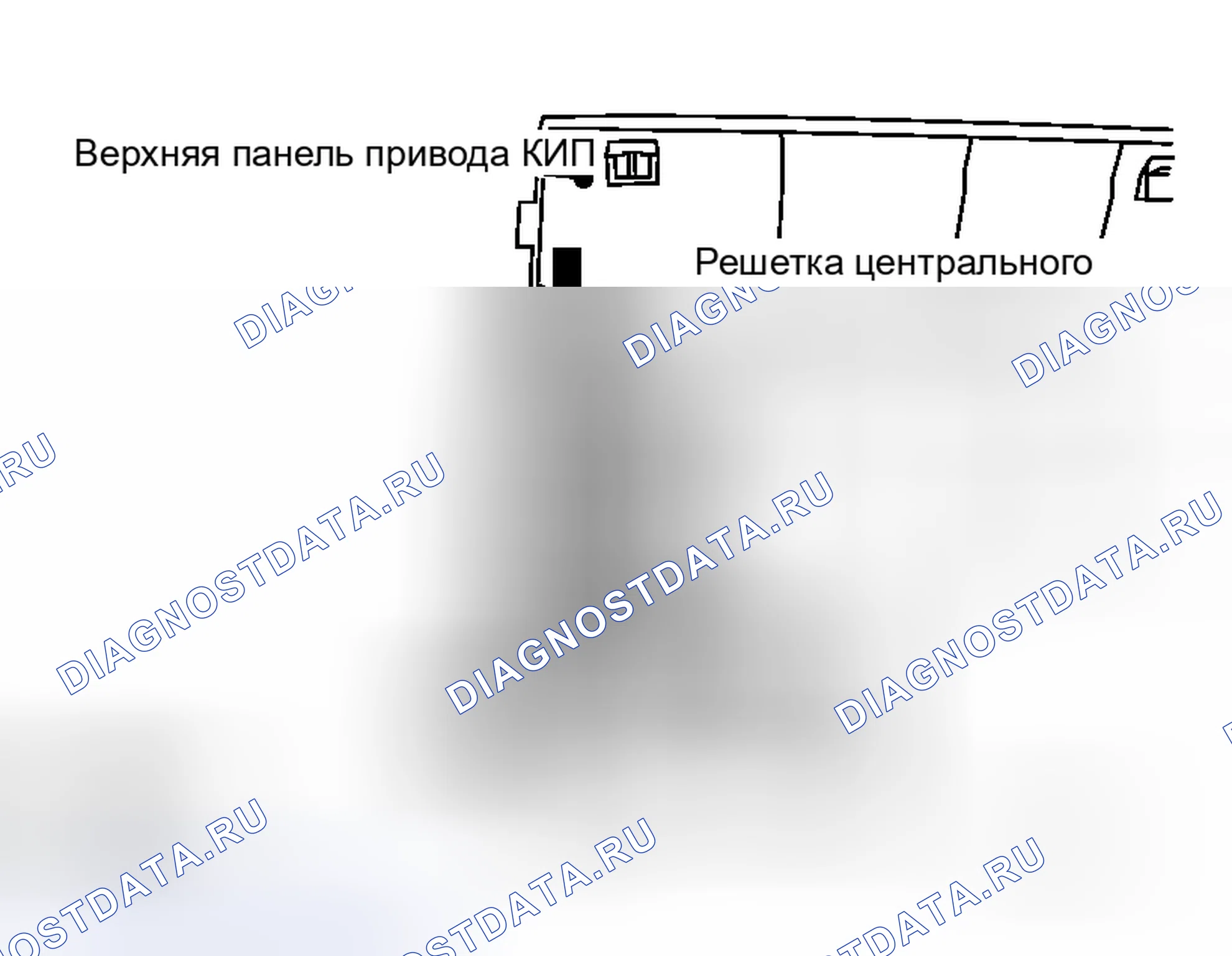 Рис. 105: Демонтаж решеток центрального вентилятора. Honda Logo I