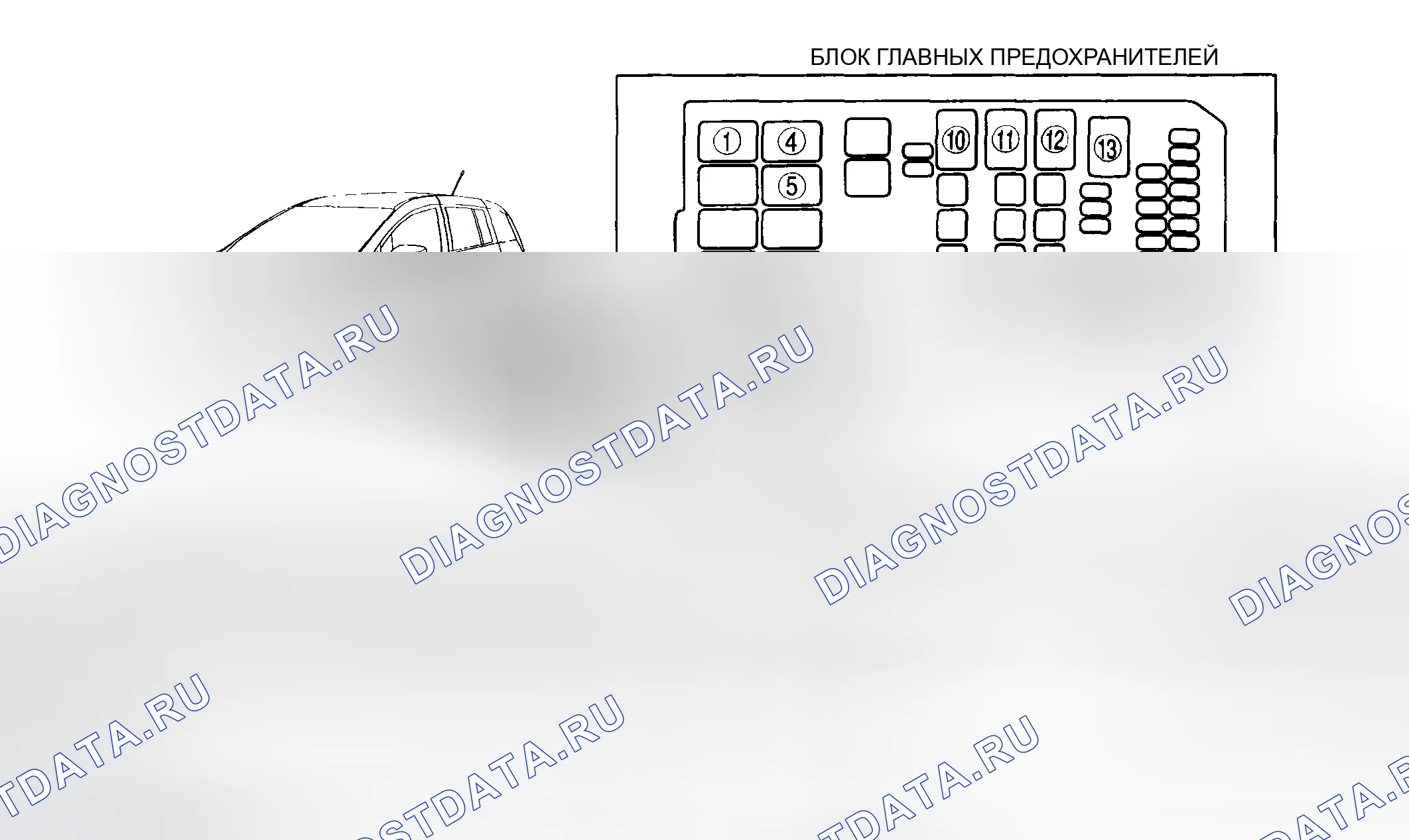 Рис. 7: РАСПОЛОЖЕНИЕ РЕЛЕ. Mazda 5 I