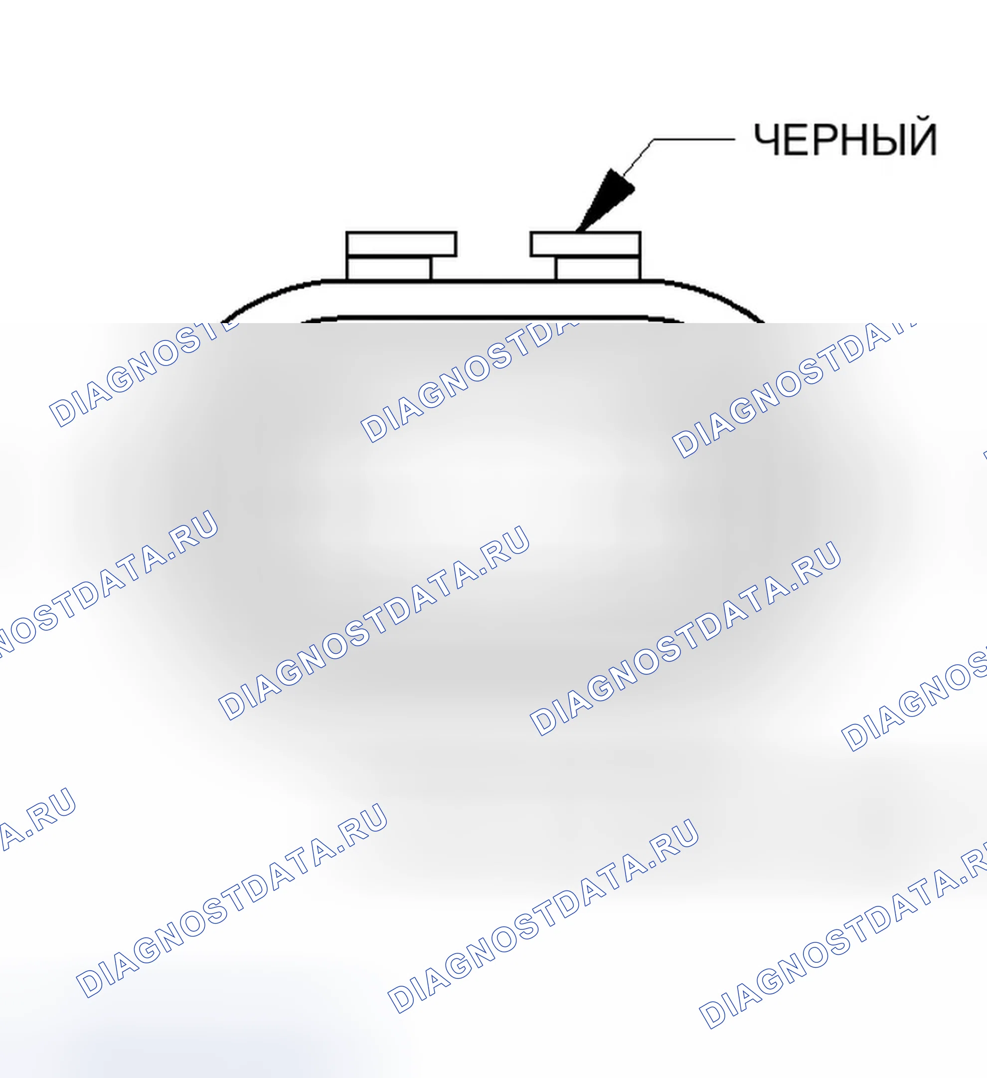 Рис. 66: Вид с торца разъема правой лампы дальнего света. Dodge Magnum I