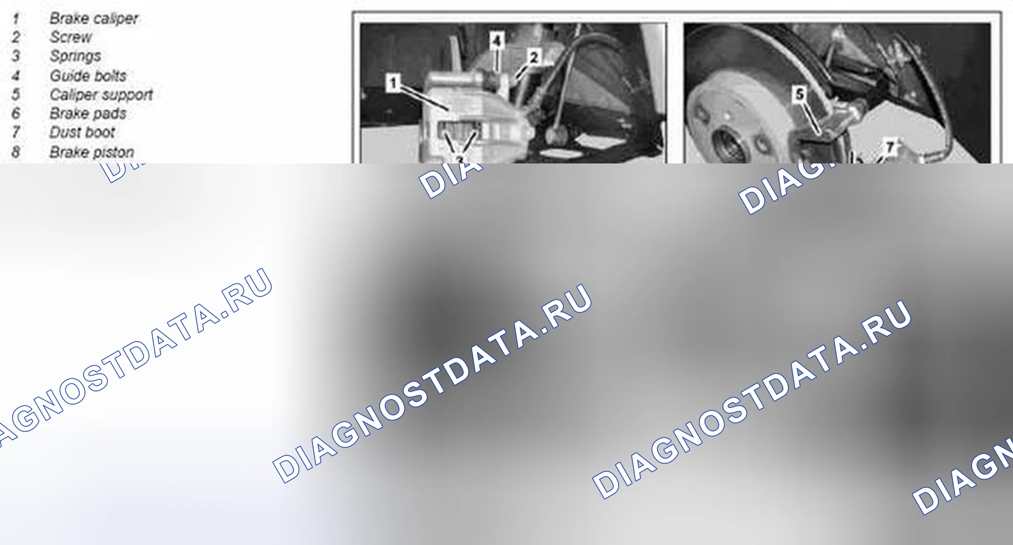 Рис. 219: Демонтировать / проверить / установить тормозные колодки передней оси - AR42.10-P-1600MCU. Kia Soul I