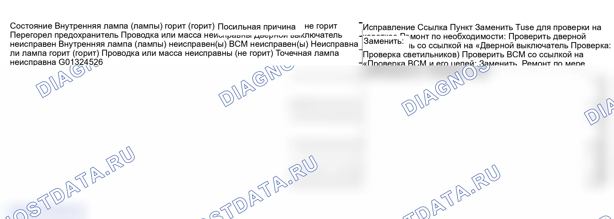 Рис. 10: Диагностика симптомов внутреннего освещения. Suzuki Grand Vitara I рестайлинг