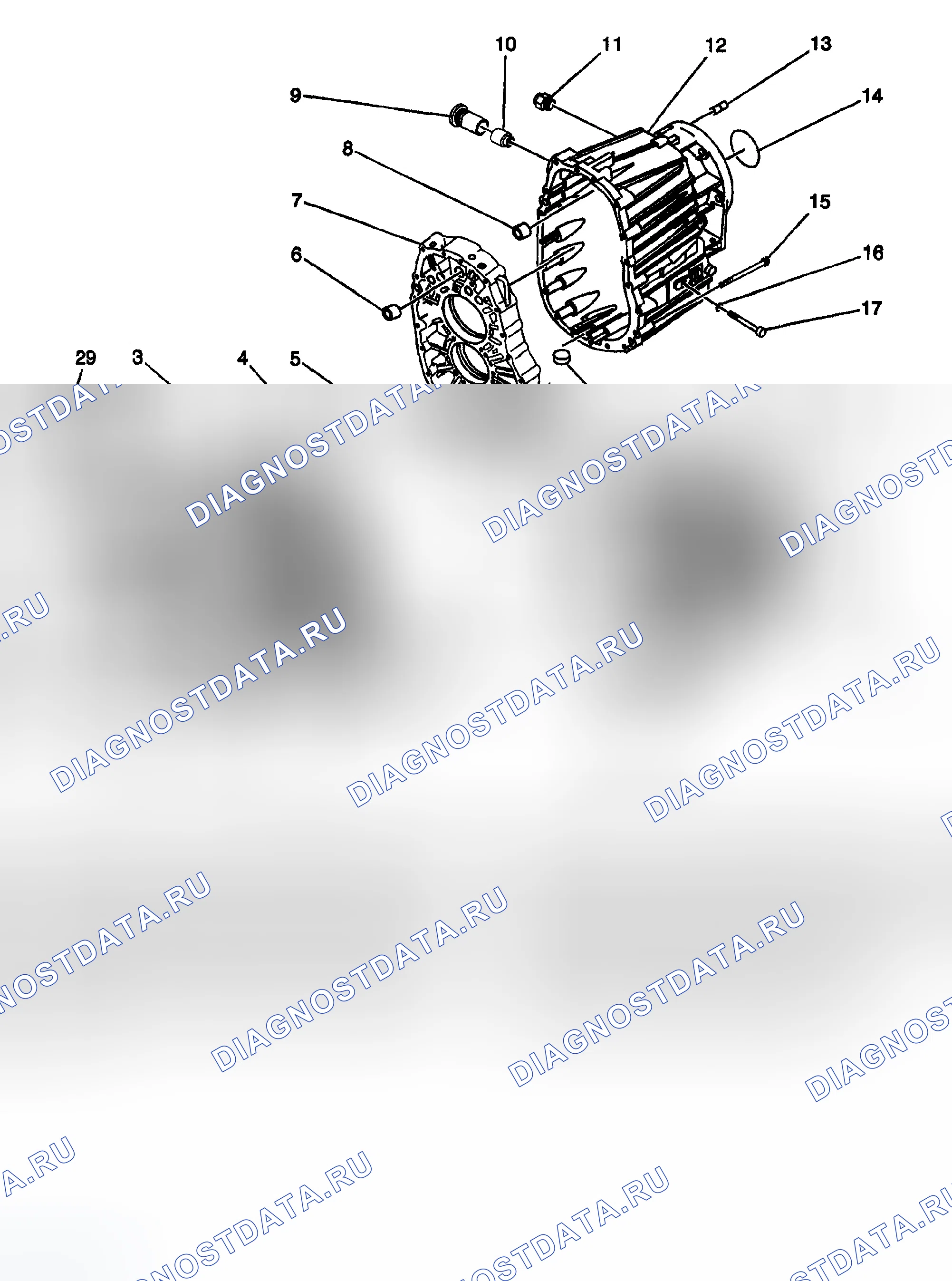 Рис. 481: Разобранные виды. Chevrolet Silverado 1500 HD 