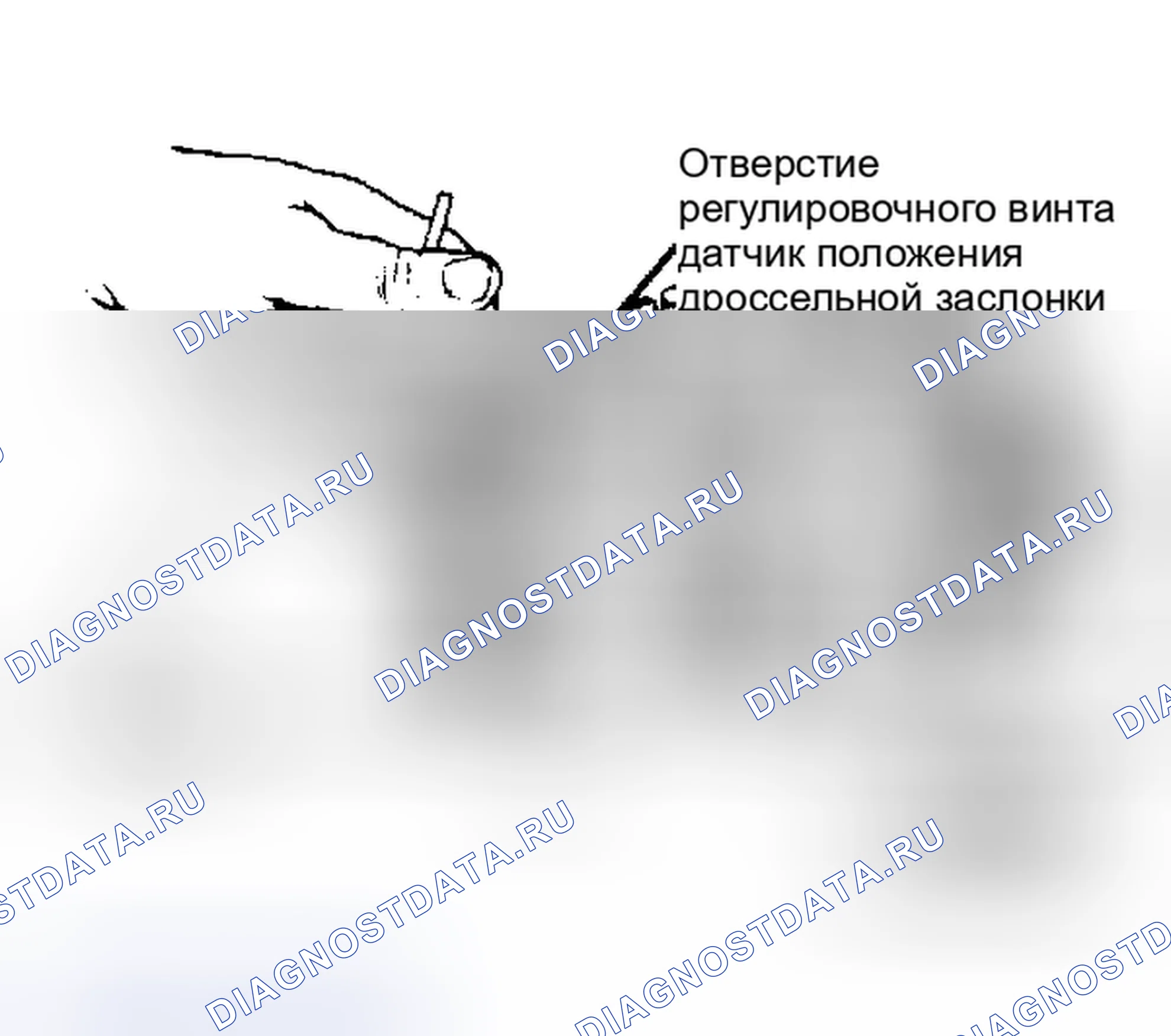 Рис. 33: Место регулировки датчик положения дроссельной заслонки для E2ME и E4ME. Oldsmobile Omega I